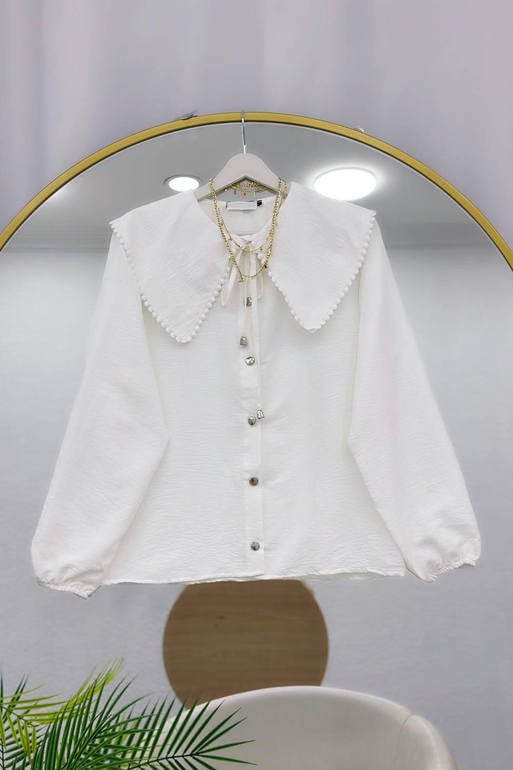 FİSTO YAKALI TENSEL GÖMLEK