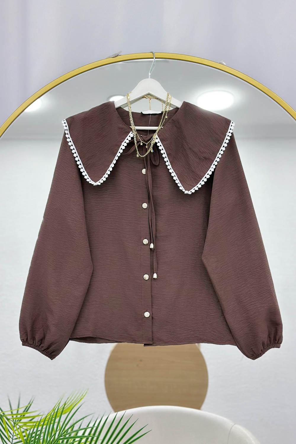 FİSTO YAKALI TENSEL GÖMLEK