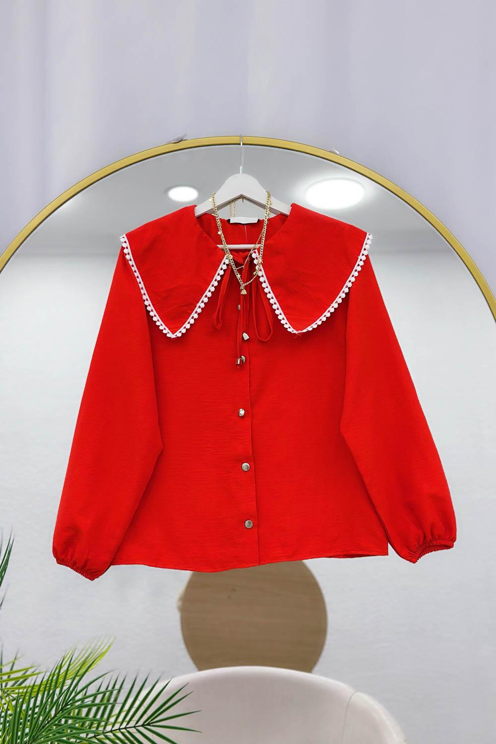 FISTO YAKALI TENSEL GÖMLEK