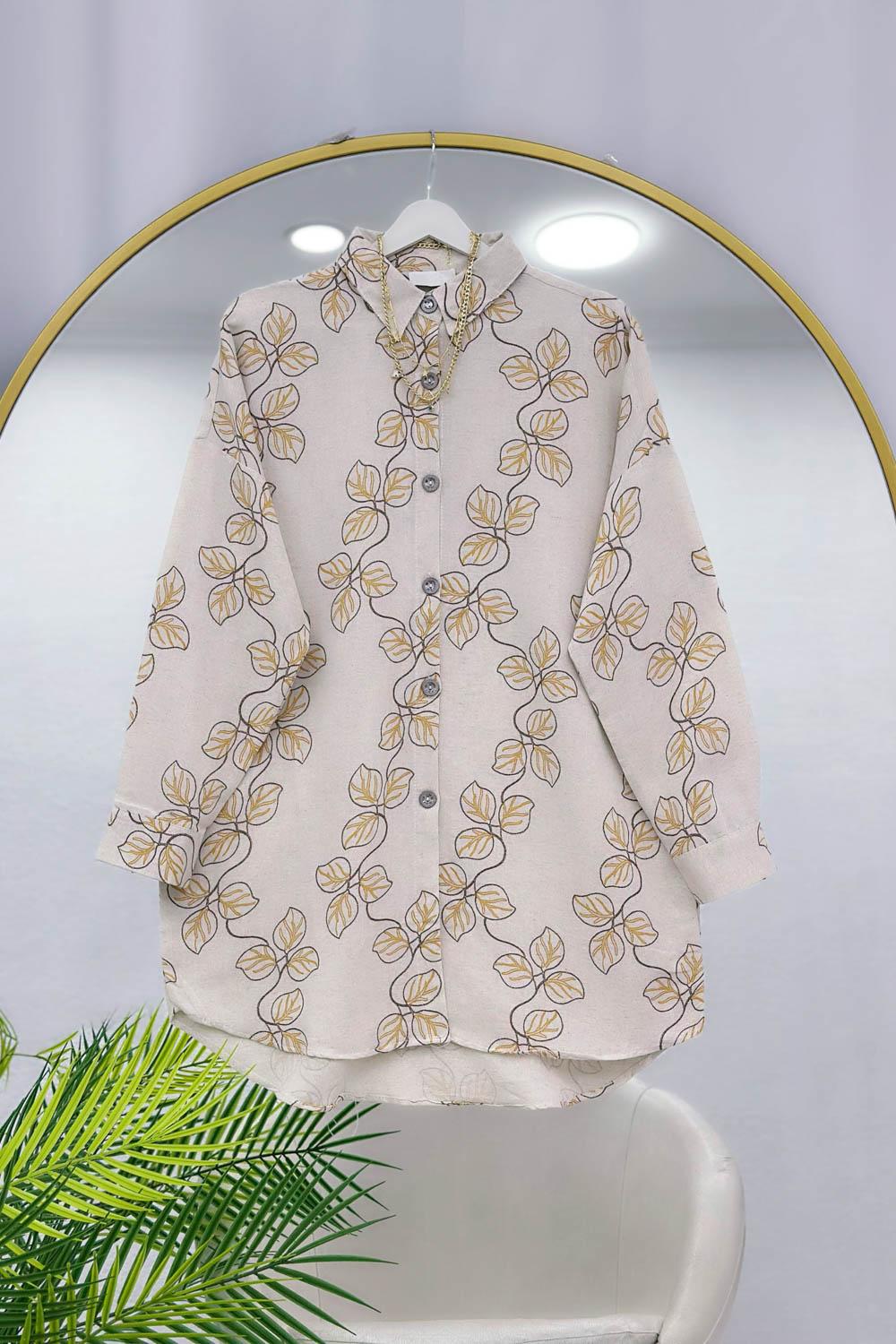 YAPRAK DESEN KADIN GÖMLEK