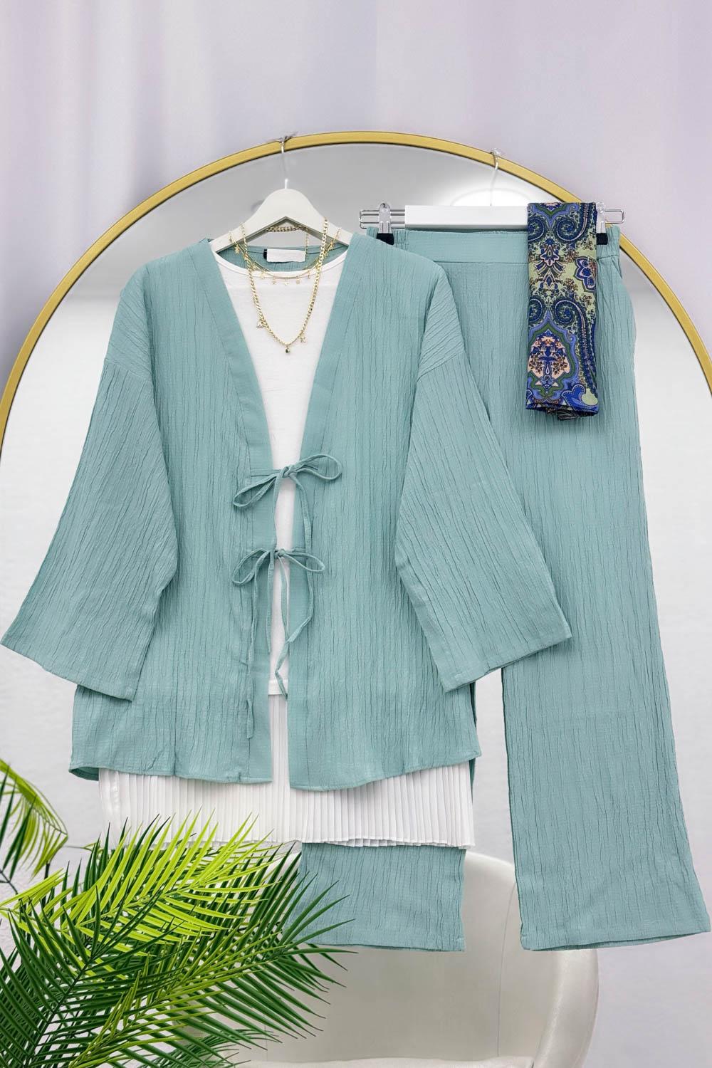 FİYONK BAGLAMALI KİMONO TAKIM