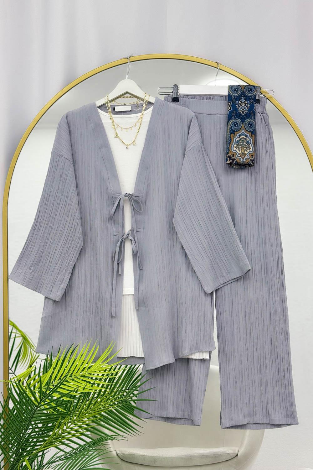 FİYONK BAGLAMALI KİMONO TAKIM