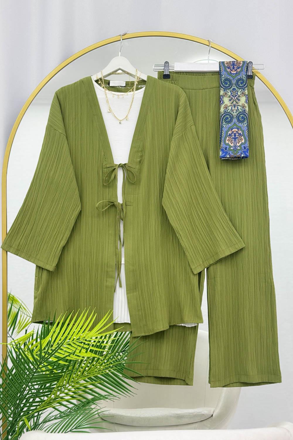 FİYONK BAGLAMALI KİMONO TAKIM