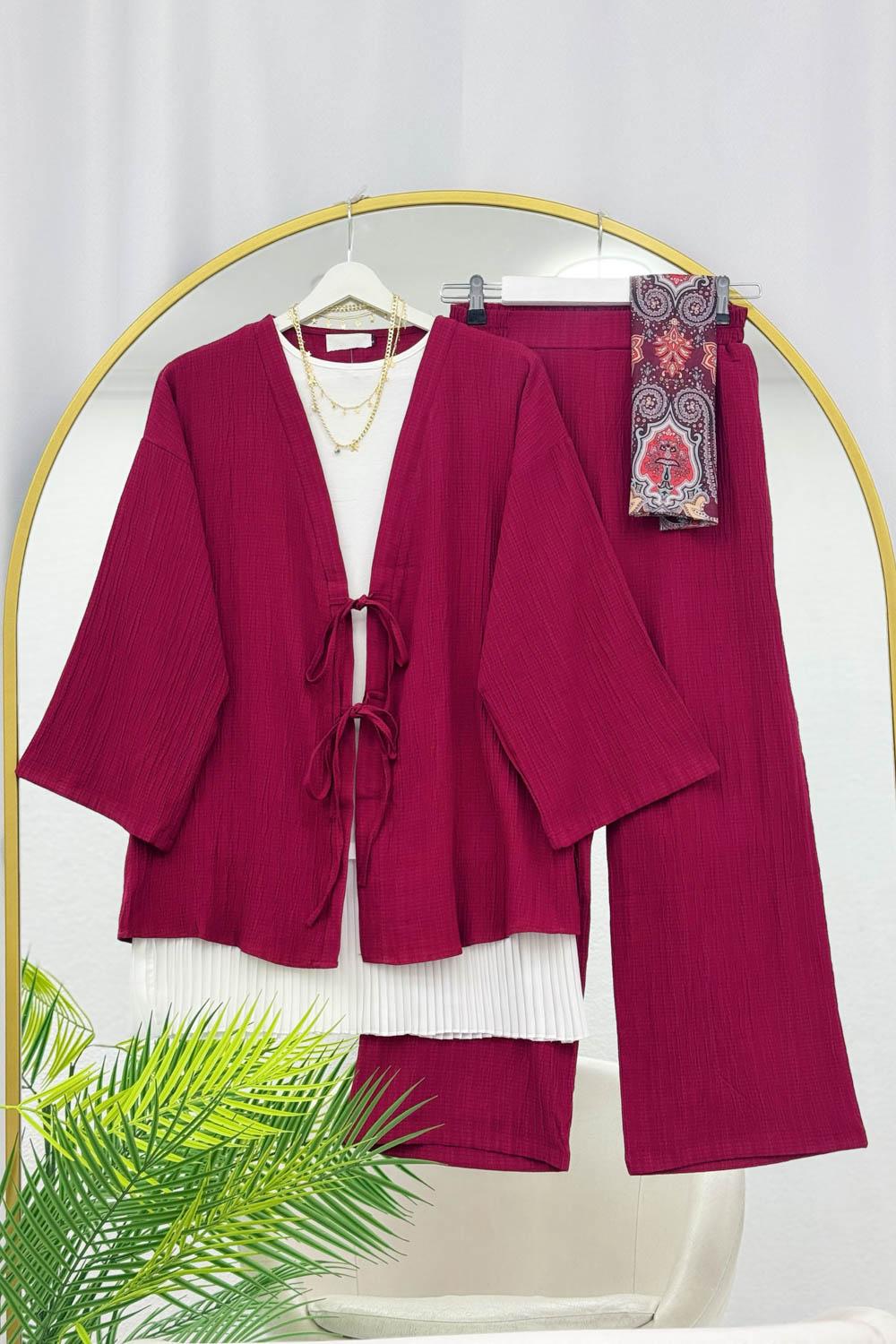 FİYONK BAGLAMALI KİMONO TAKIM