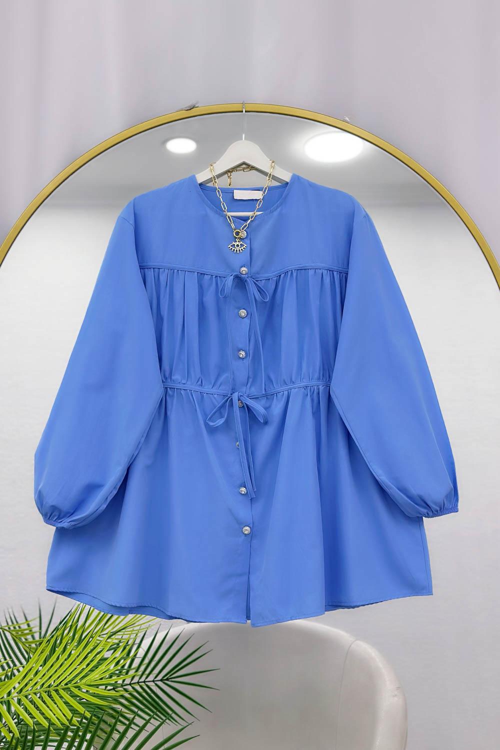 BÜZGÜLÜ BAĞCIKLI TUNİK GÖMLEK