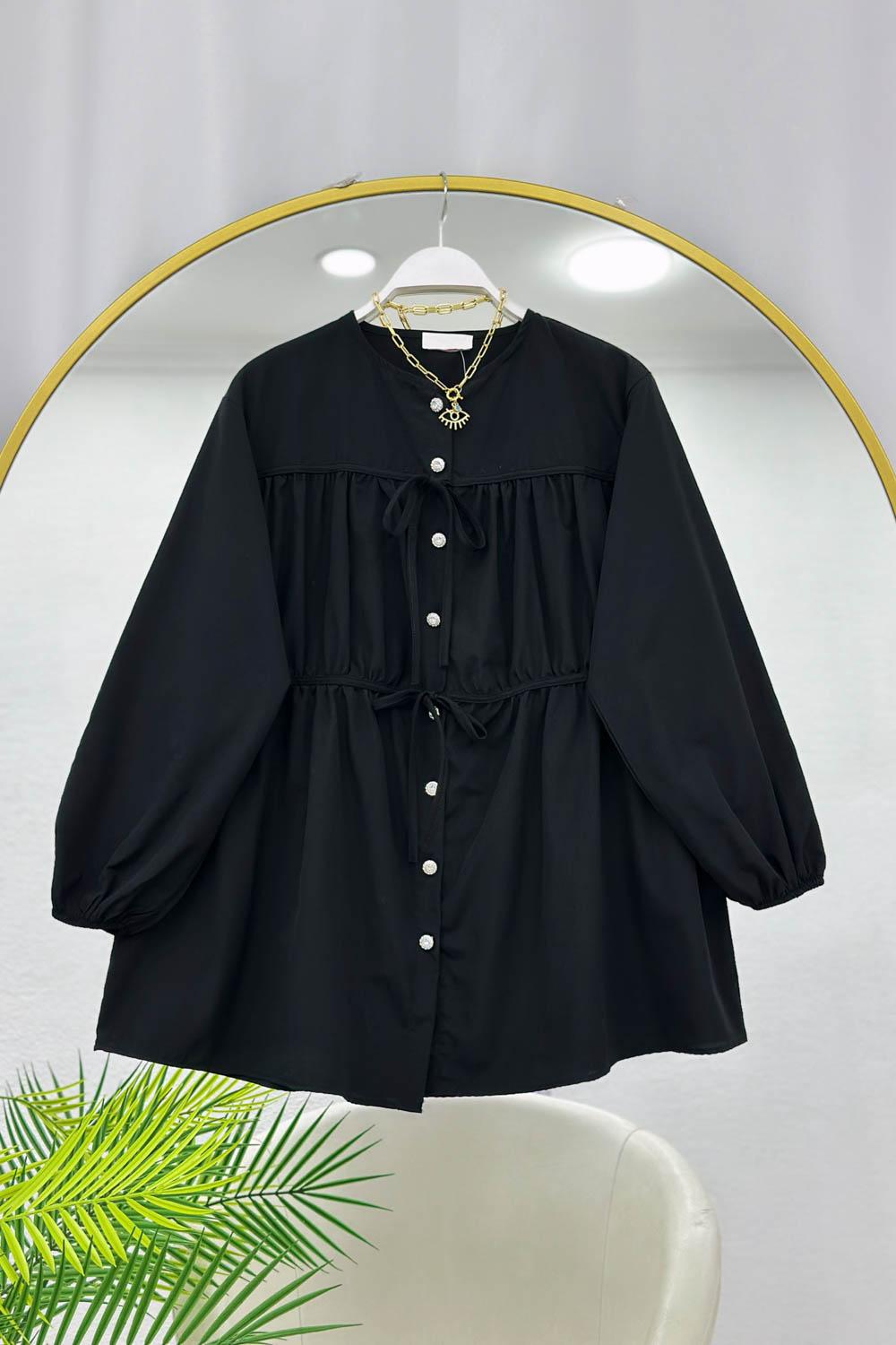 BÜZGÜLÜ BAĞCIKLI TUNİK GÖMLEK