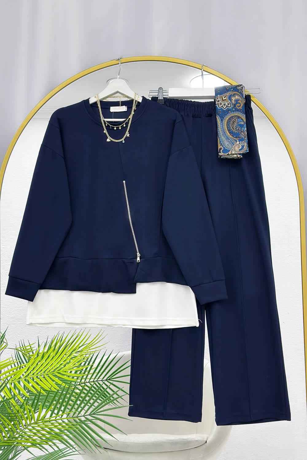 FERMUAR DETAYLI OYSO KUMAŞ KADIN EŞORTMAN TAKIM