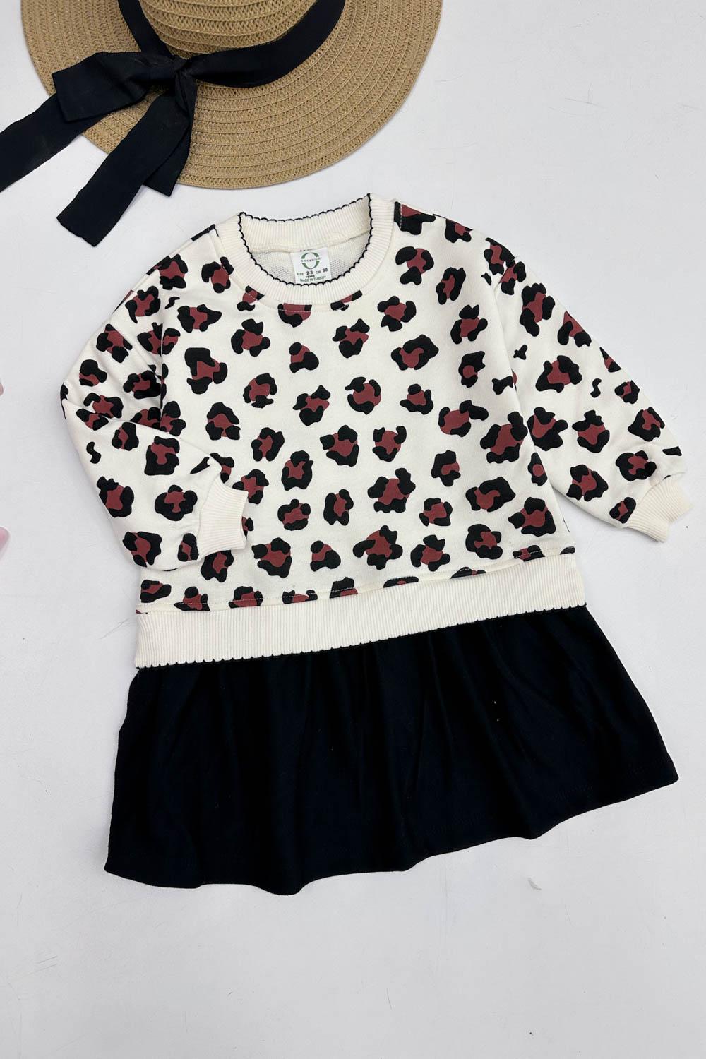KALP- LEOPAR  MİNİ KIZ ÇOCUK ELBİSE