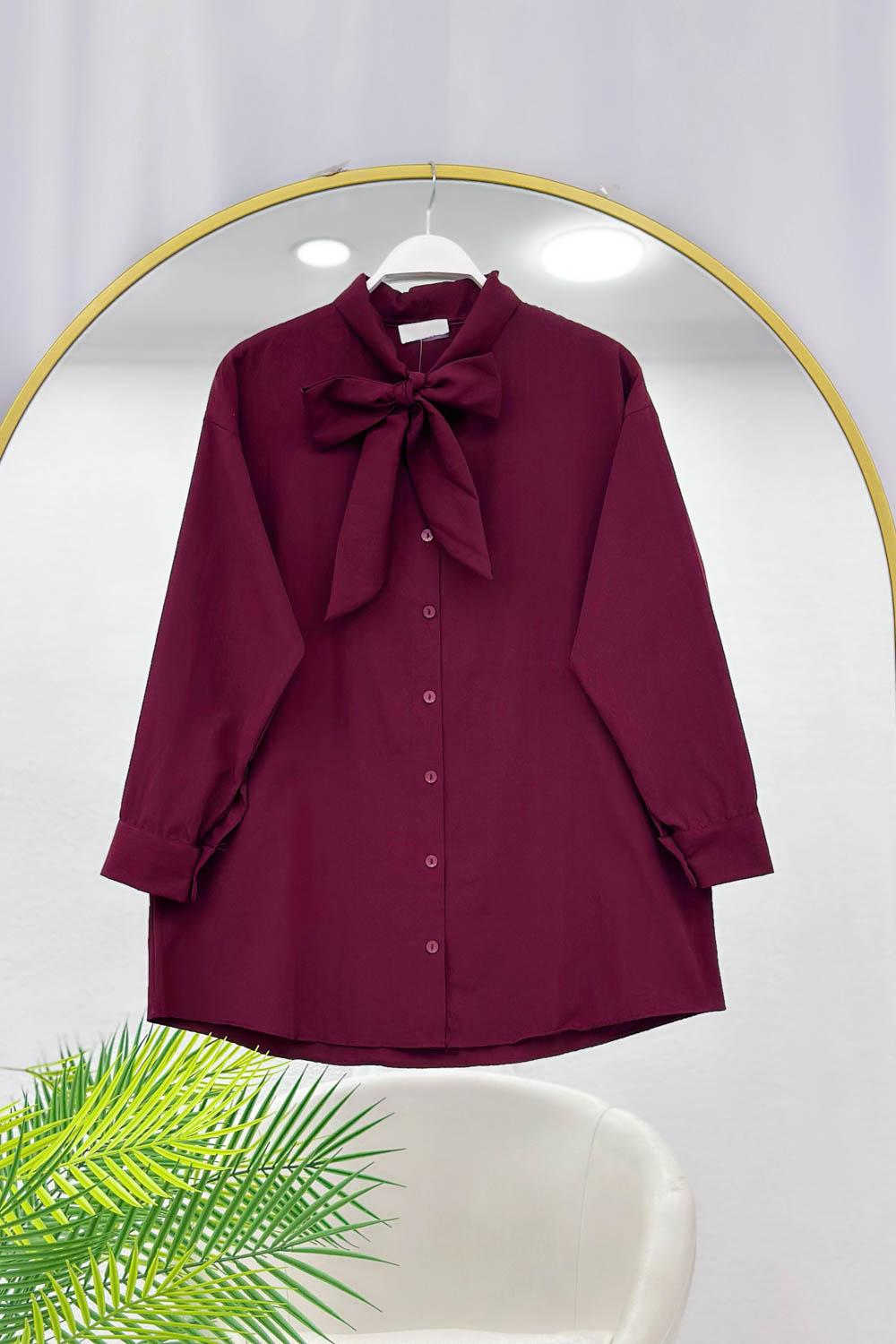 BOYUNDAN BAĞLAMALI KADIN GÖMLEK