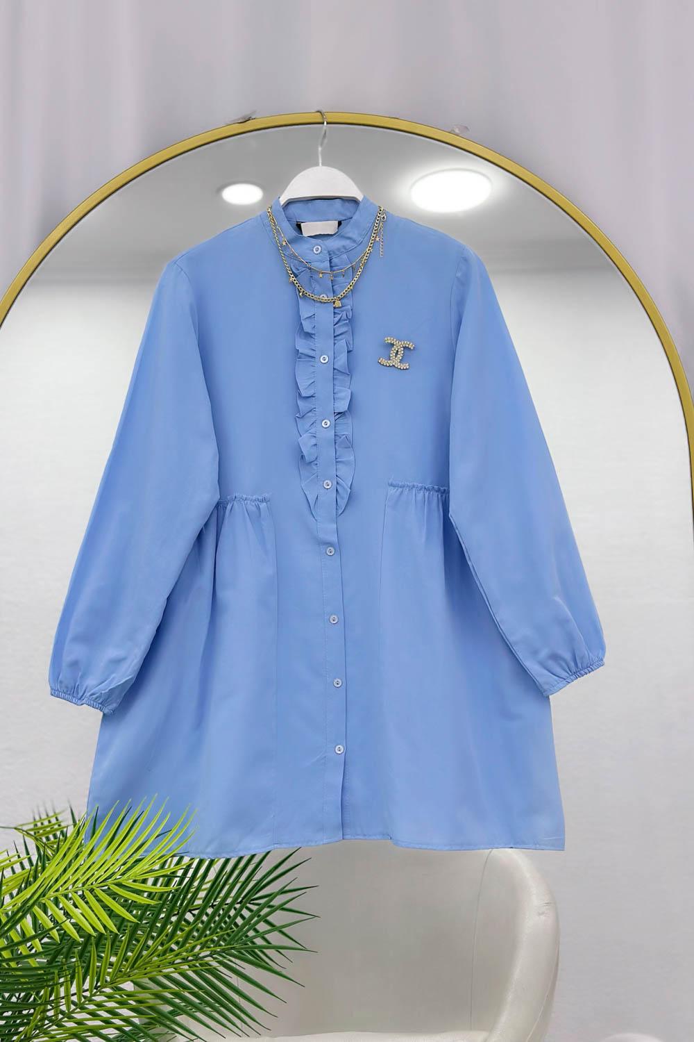 BROŞ DETAYLI GÖMLEK