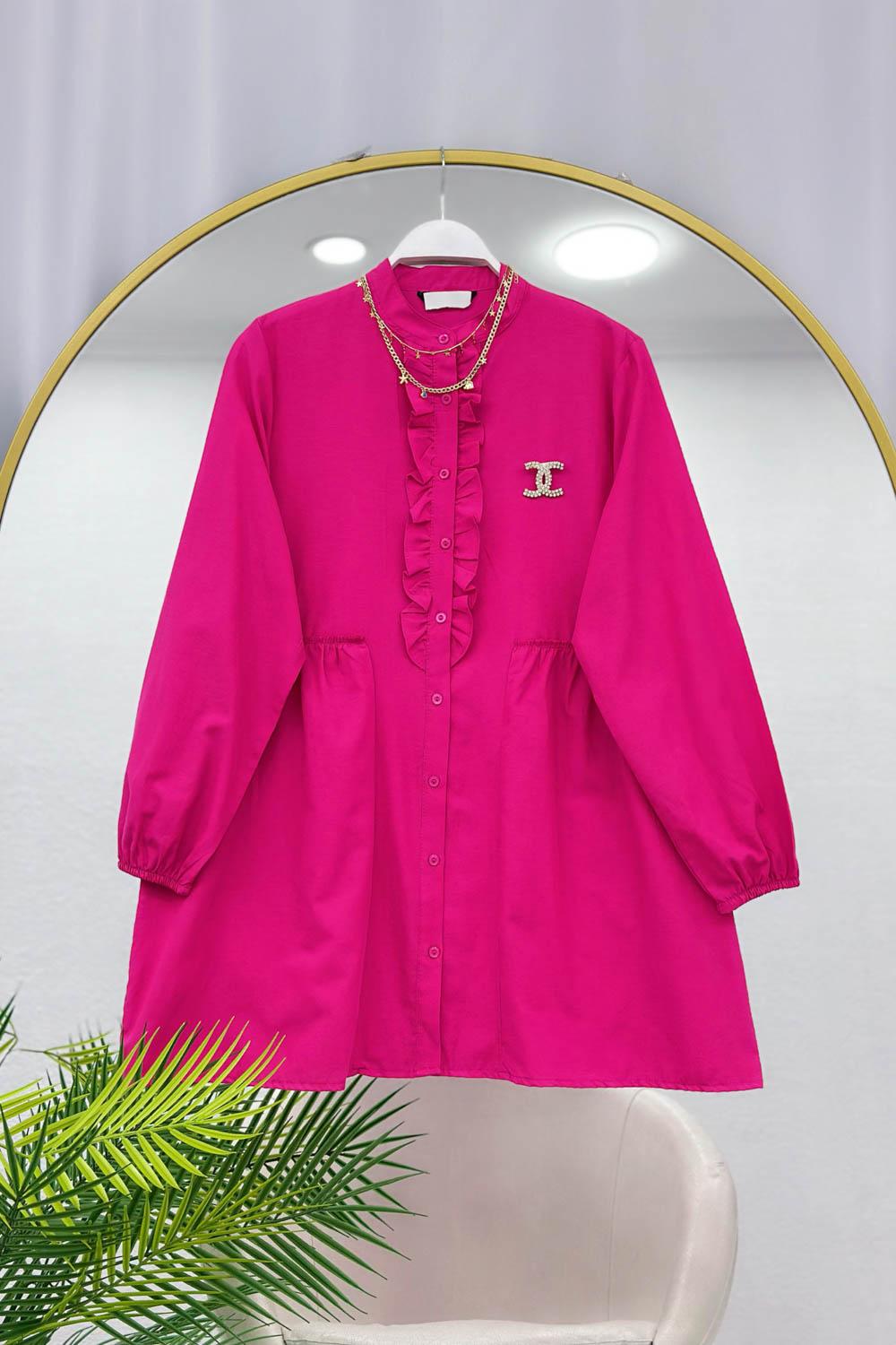 BROŞ DETAYLI GÖMLEK