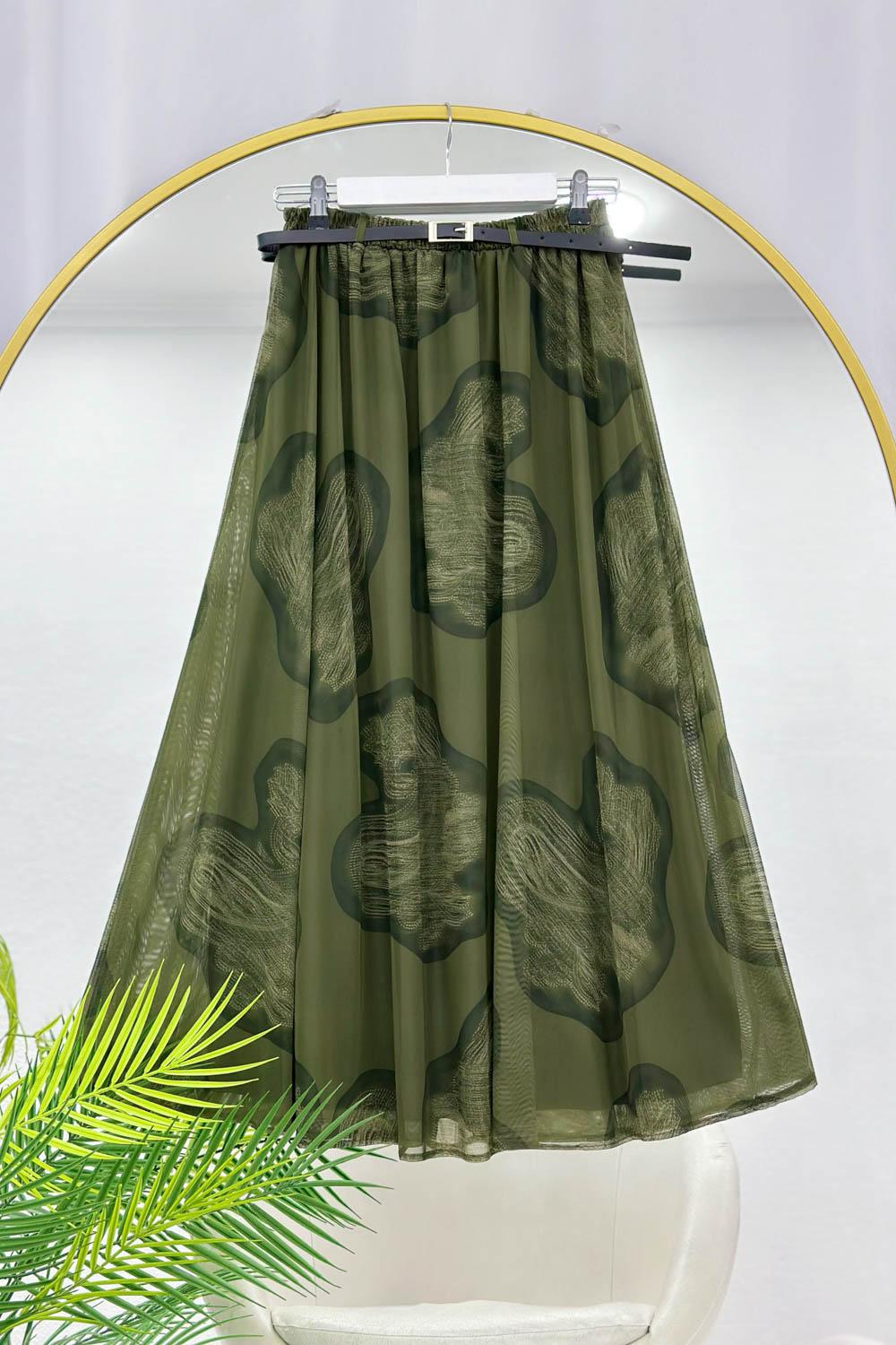 DİJİTAL BASKI ŞİFON KADIN ETEK