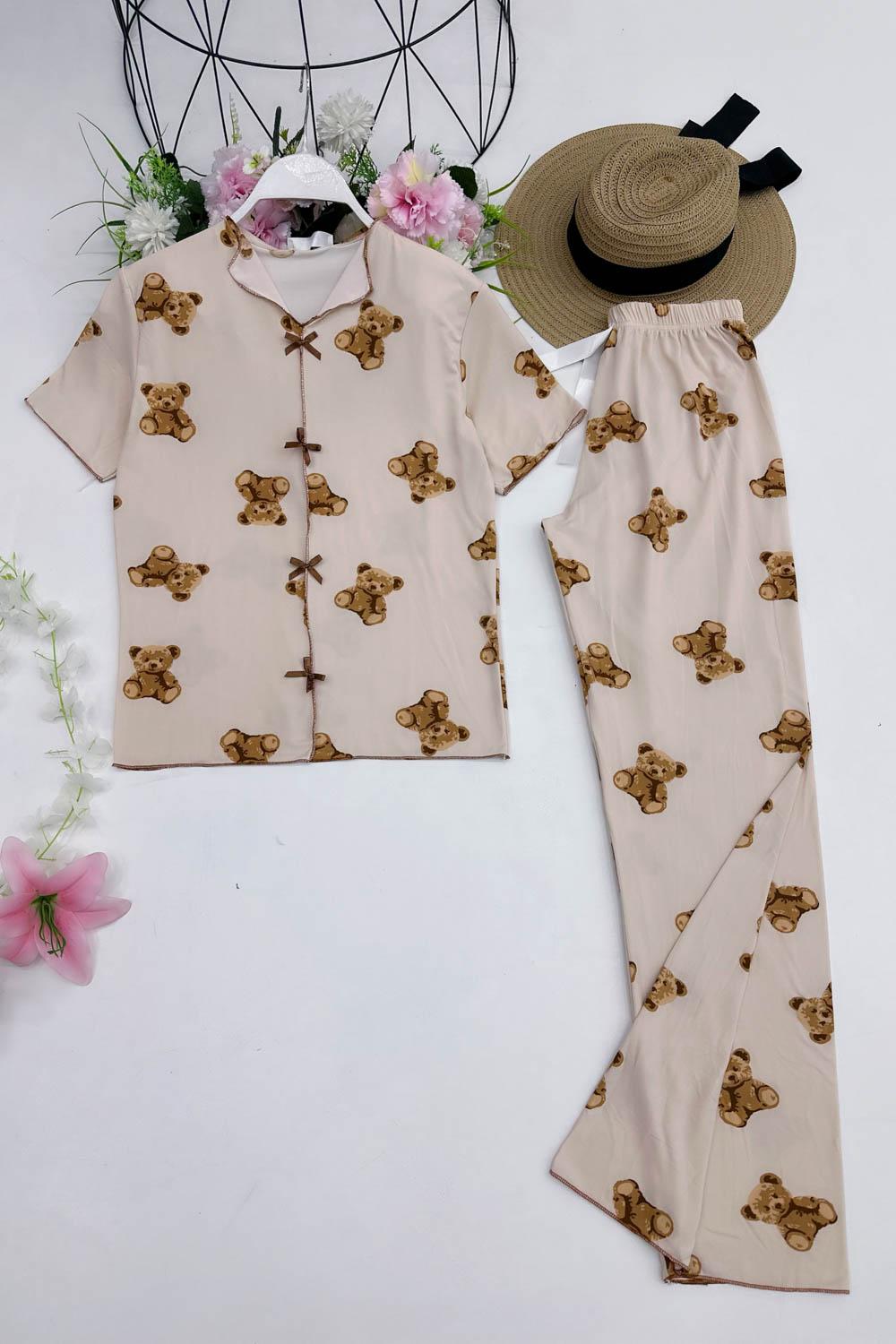 FİYONK DETAYLI KADIN PİJAMA TAKIMI