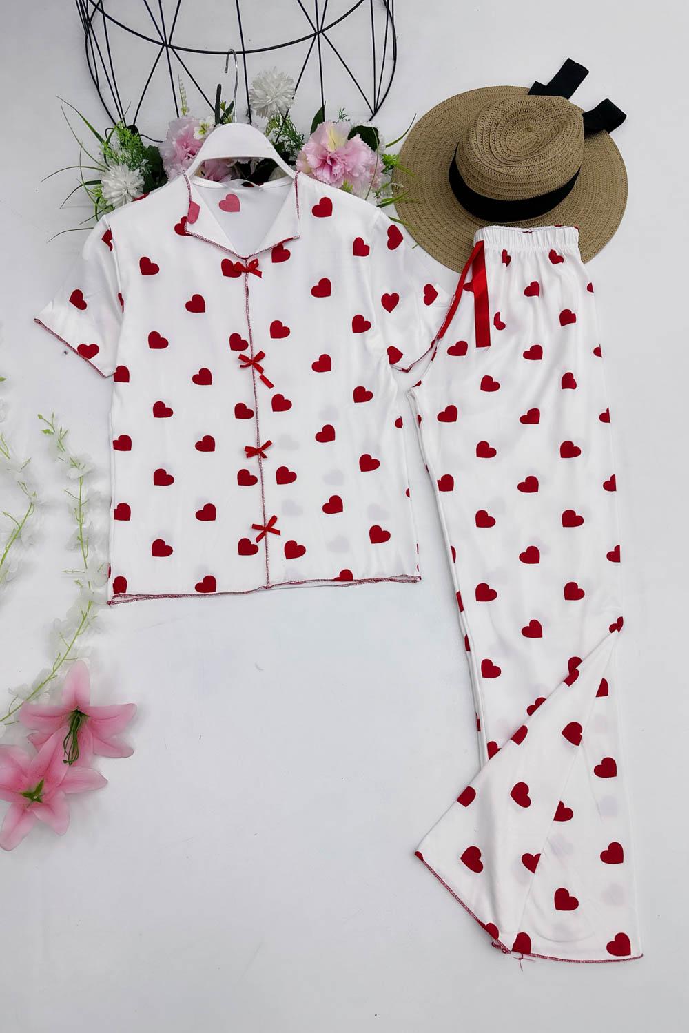 FİYONK DETAYLI KADIN PİJAMA TAKIMI