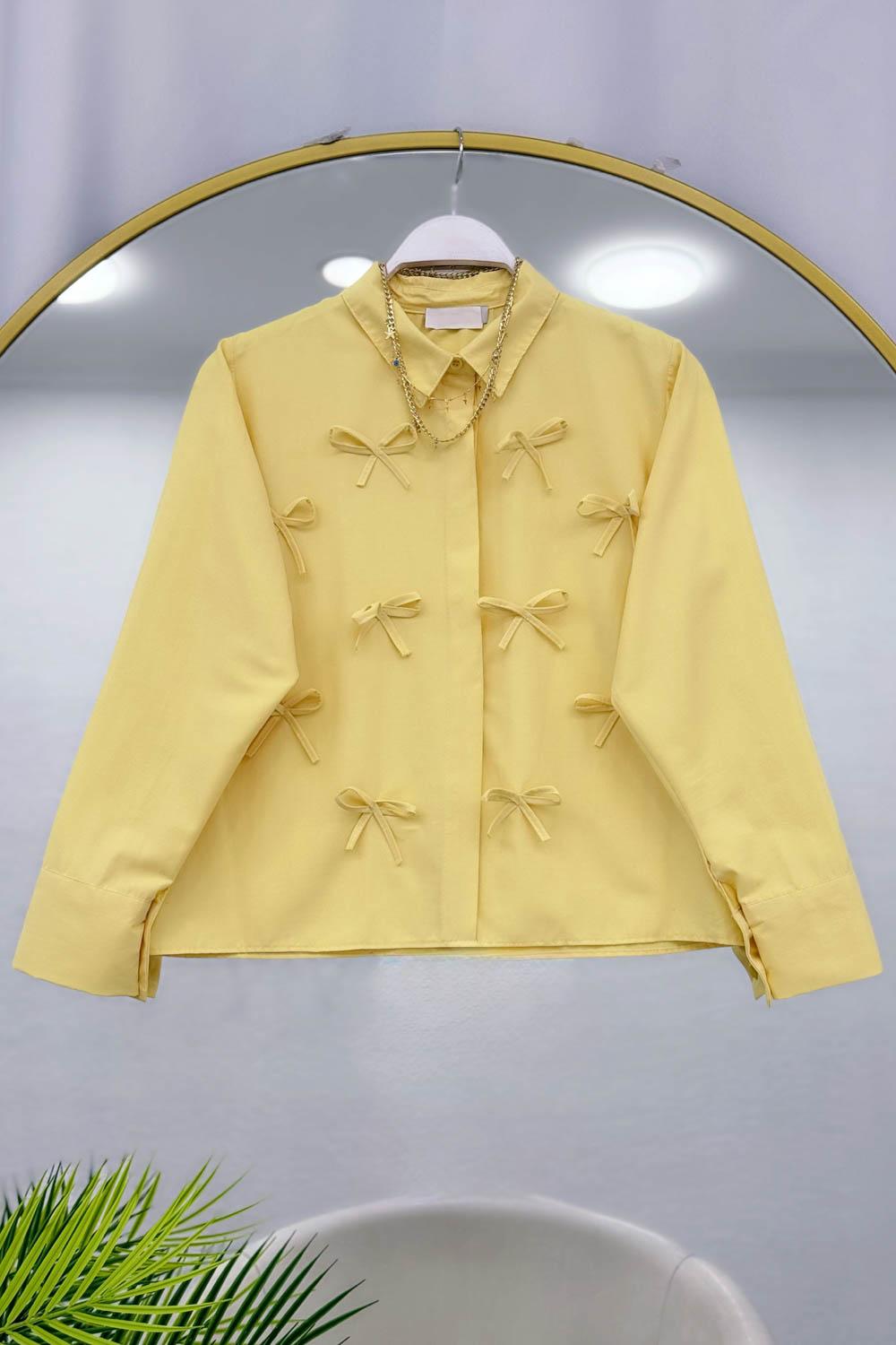 FİYONK DETAYLI KISA KADIN  GÖMLEK