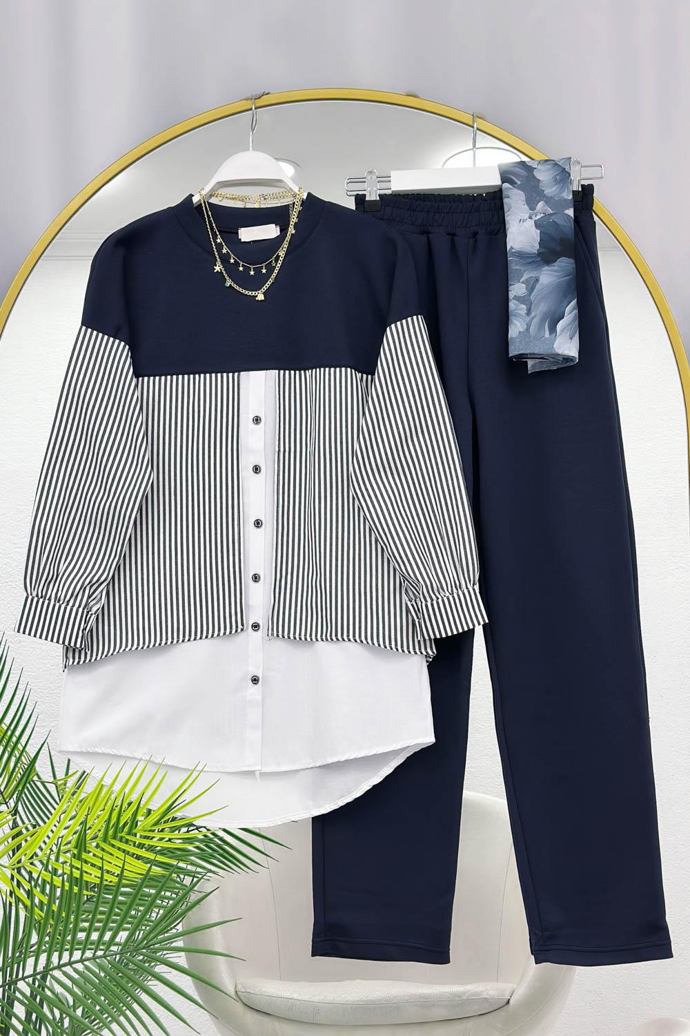 GÖMLEK DETAYLI PENYE KADIN TAKIM