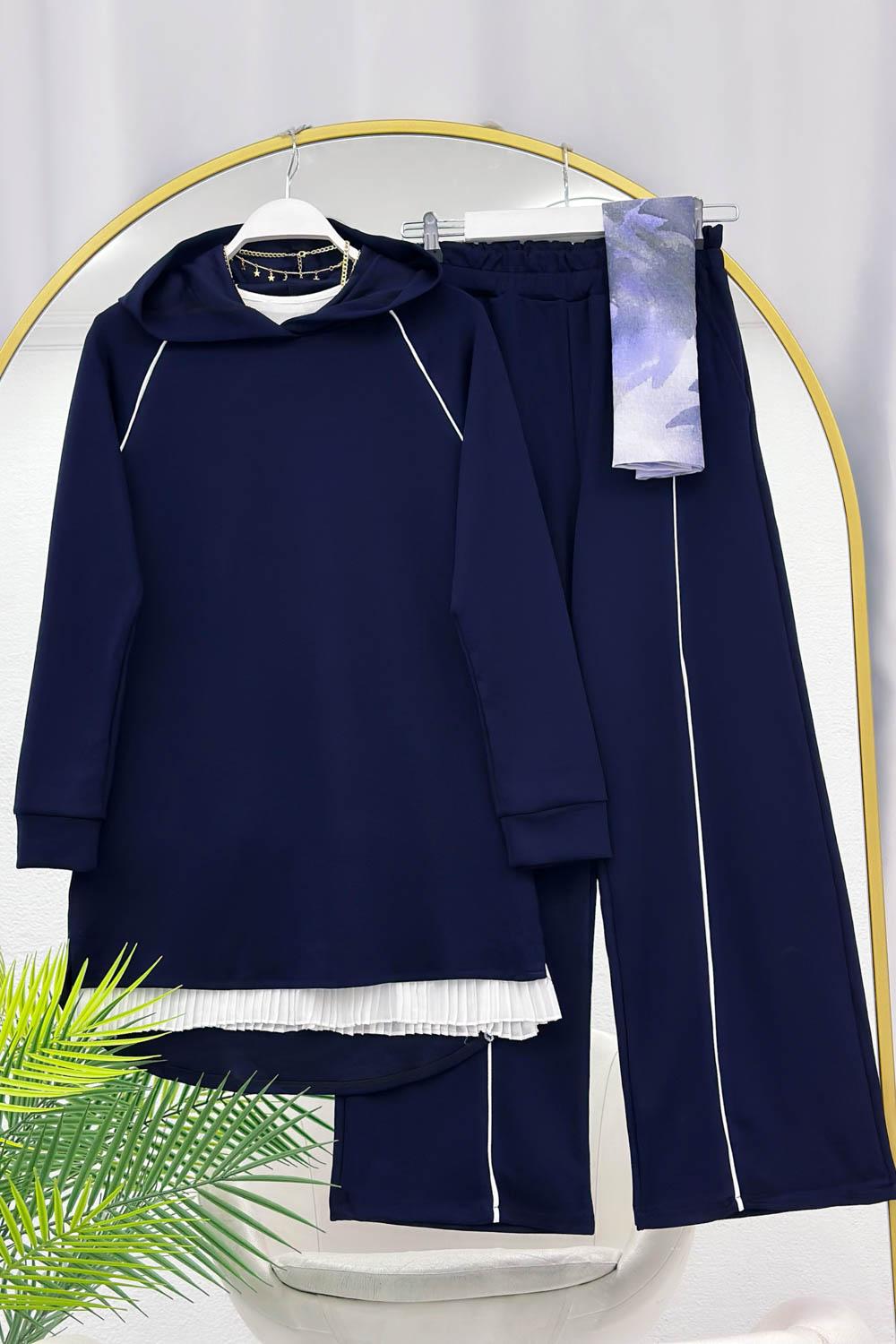 BİYELİ KAPŞONLU EŞOFMAN TAKIMI