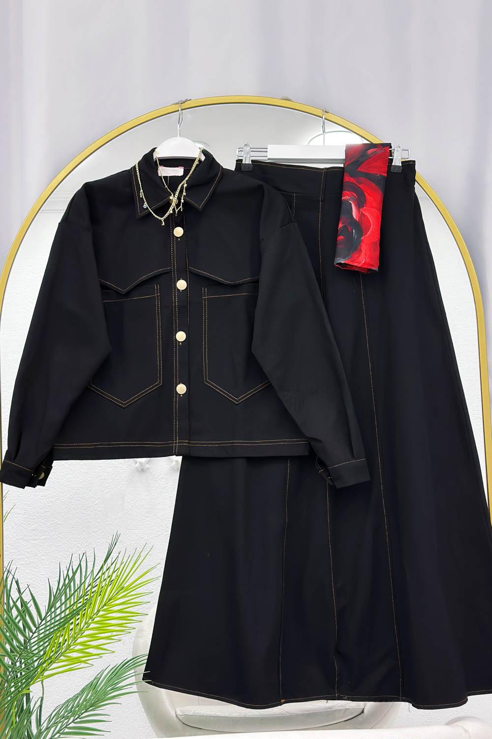 MARTI DETAYLI ETEKLİ KOT TAKIM