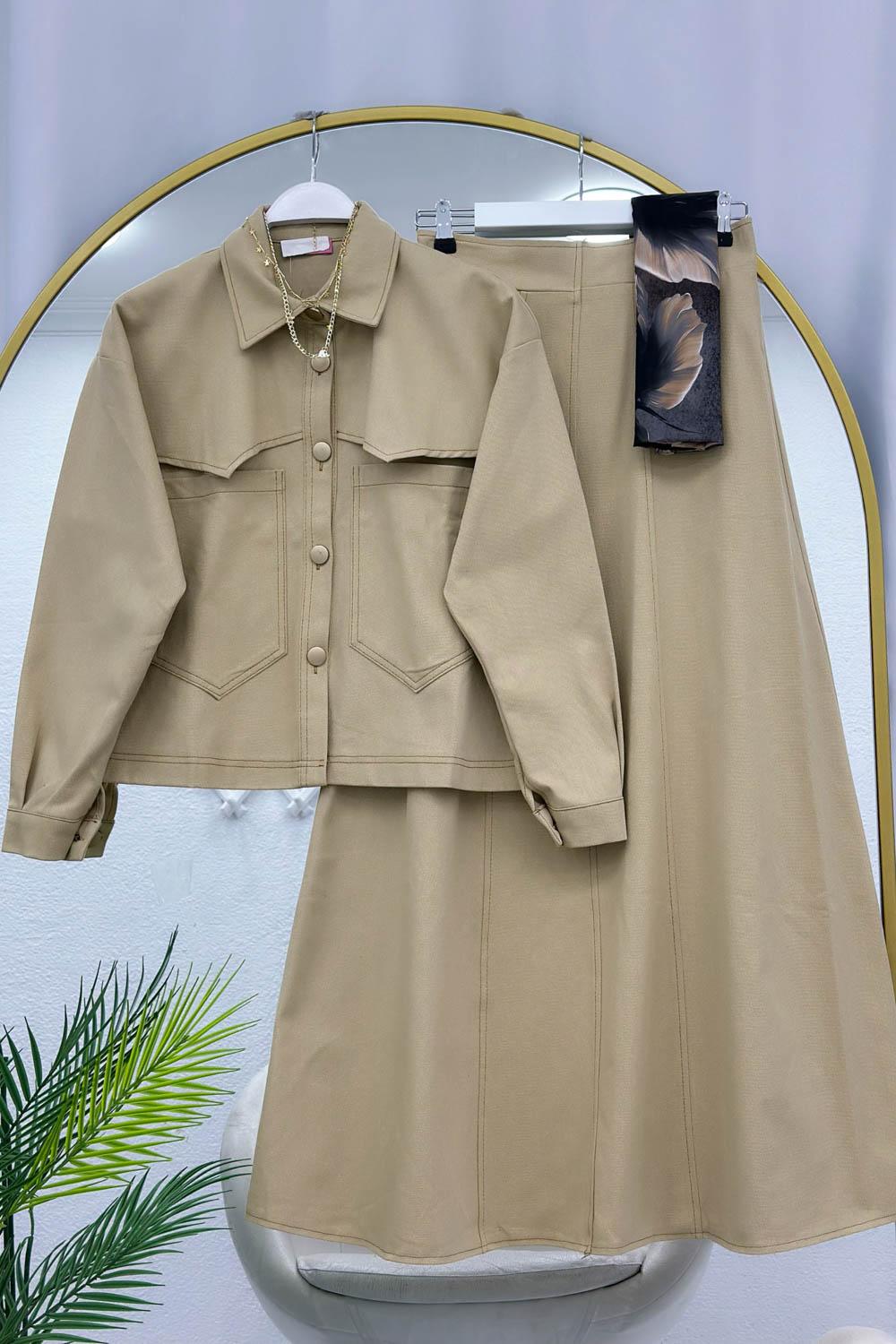 MARTI DETAYLI ETEKLİ KOT TAKIM