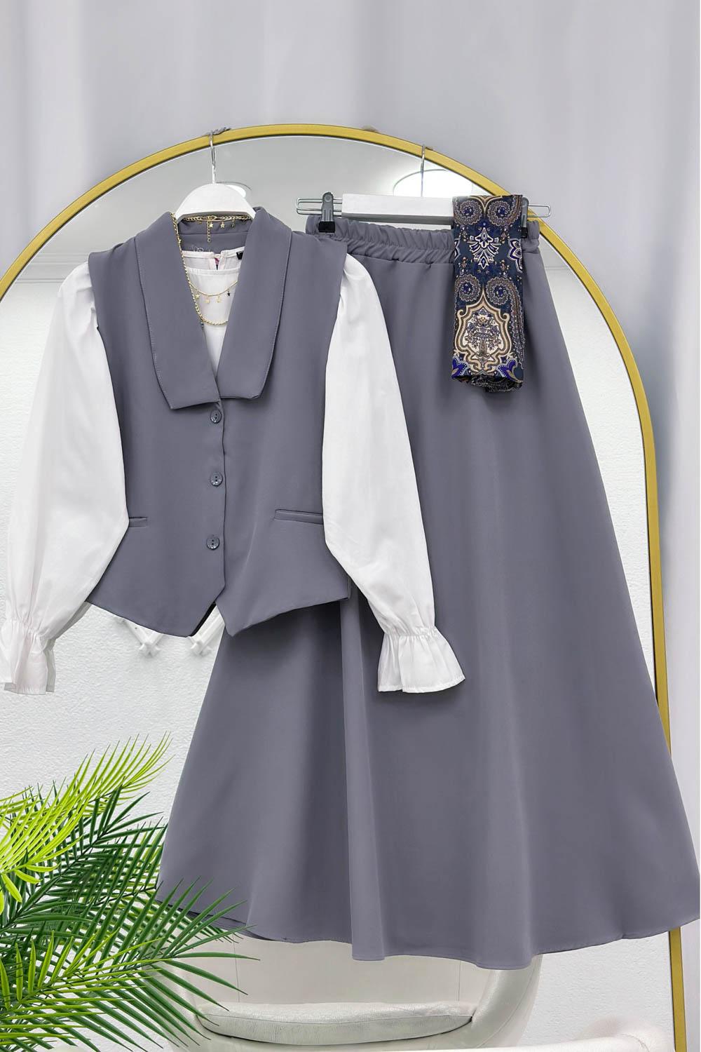 YELEKLİ ETEK KADIN TAKIM