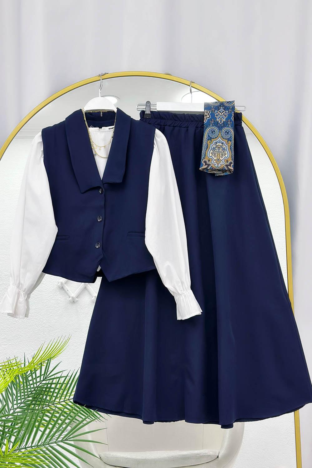 YELEKLİ ETEK KADIN TAKIM