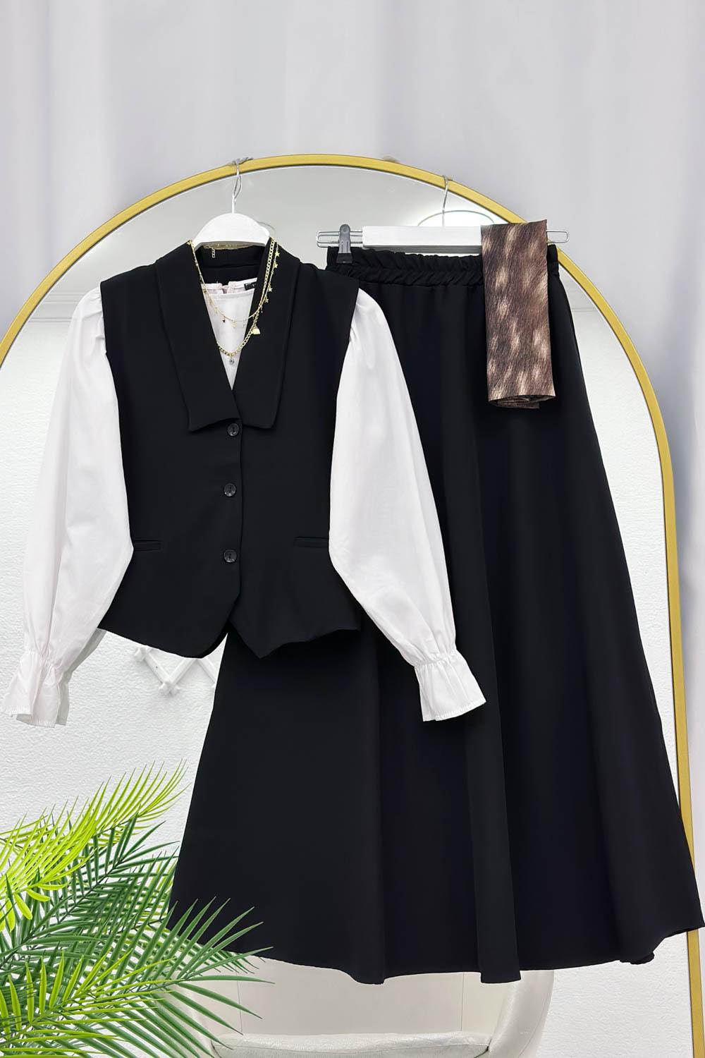 YELEKLİ ETEK KADIN TAKIM