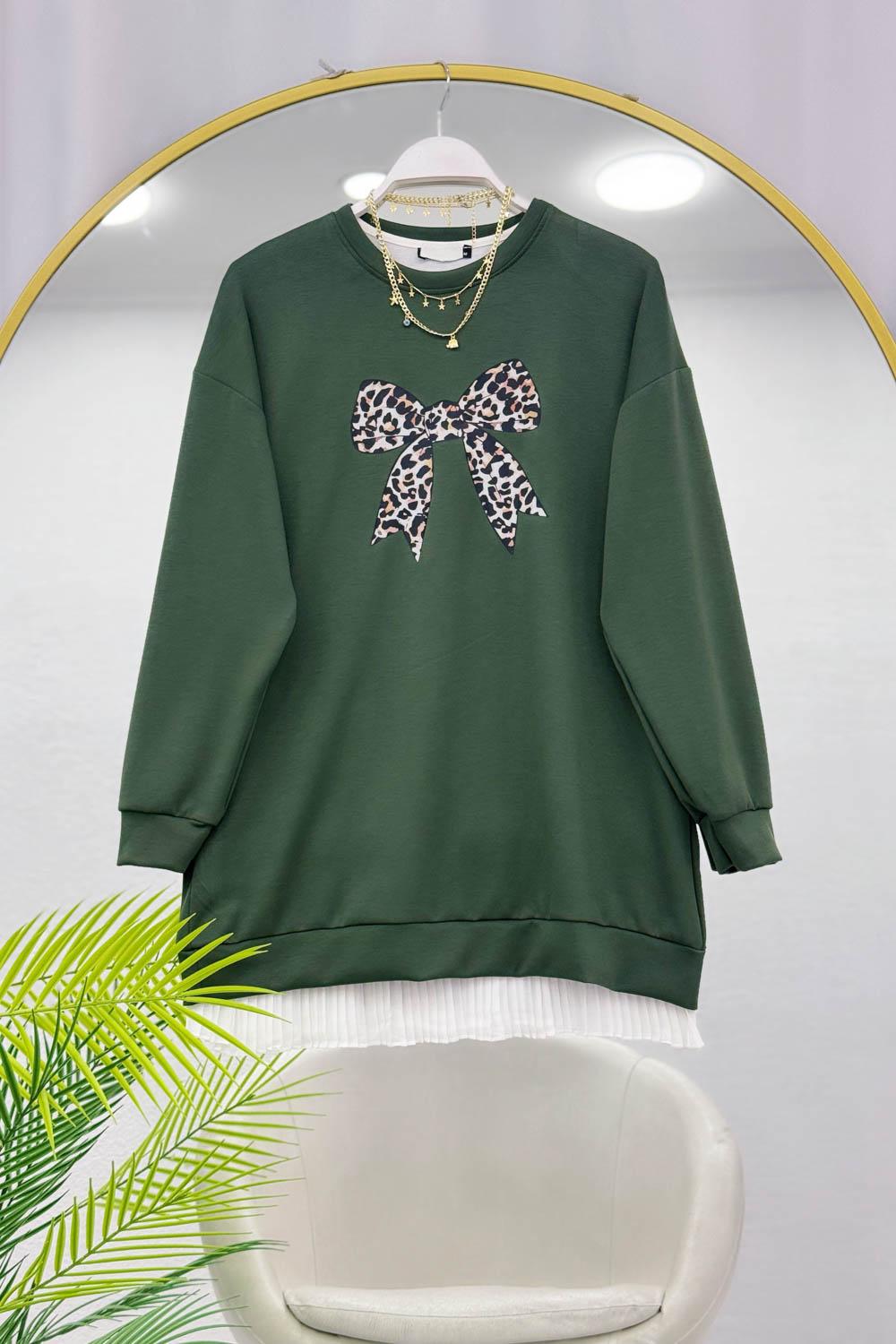 LEOPAR FİYONK DETAYLI KADIN TUNİK