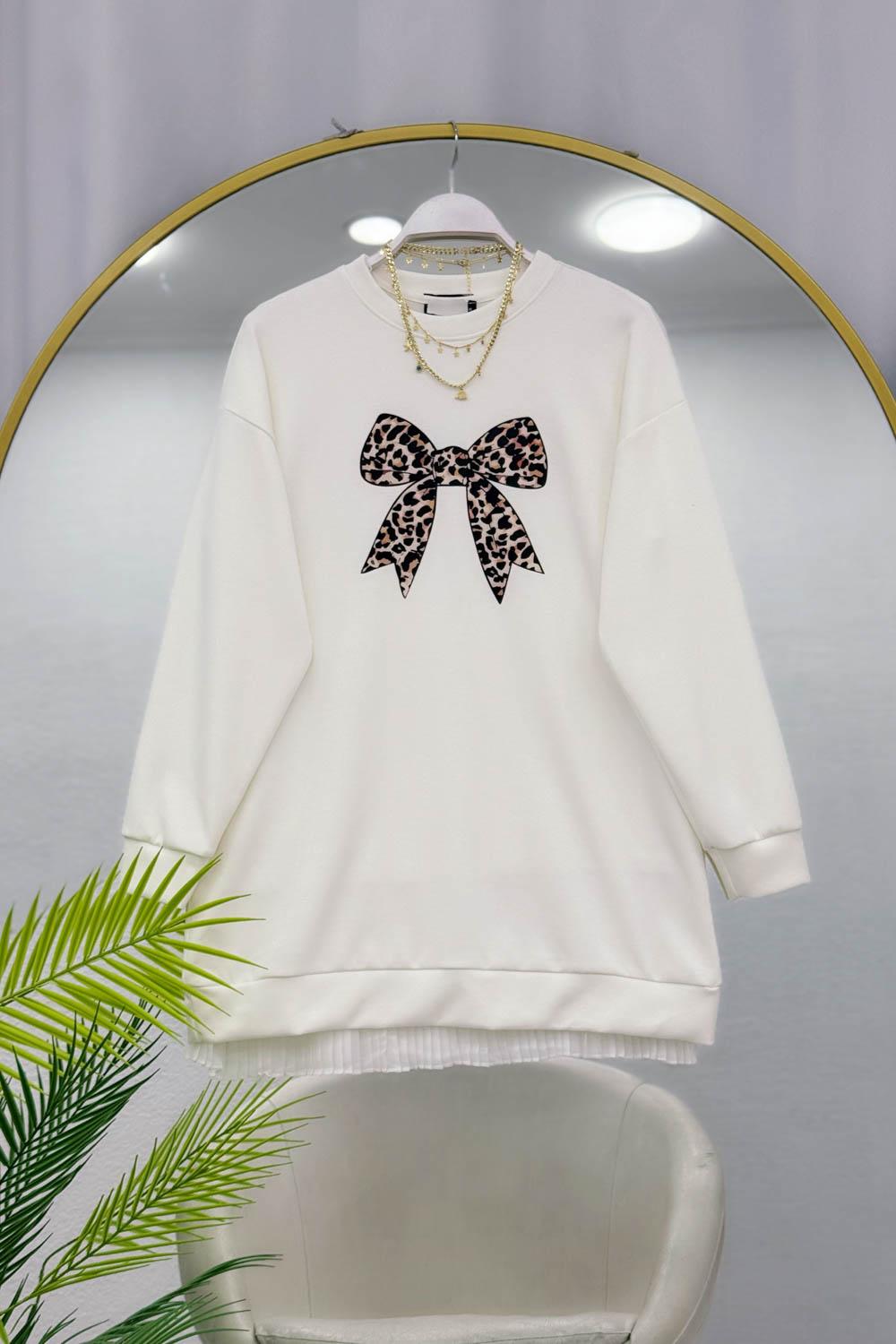 LEOPAR FİYONK DETAYLI KADIN TUNİK