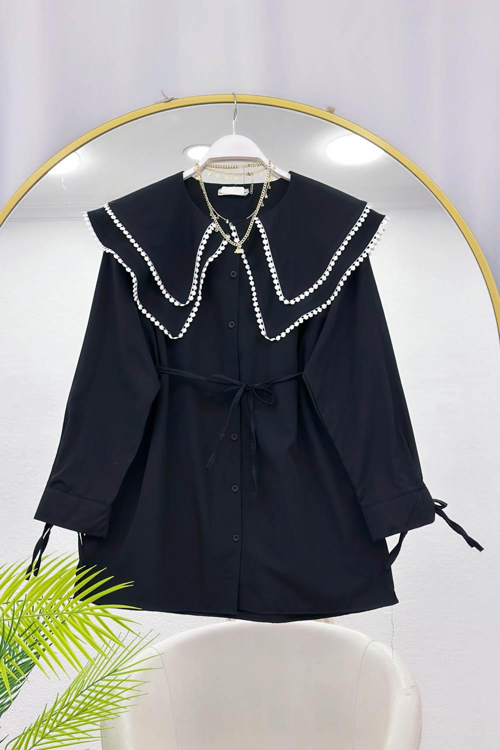 GÜPÜRLÜ ÇİFT YAKA GÖMLEK