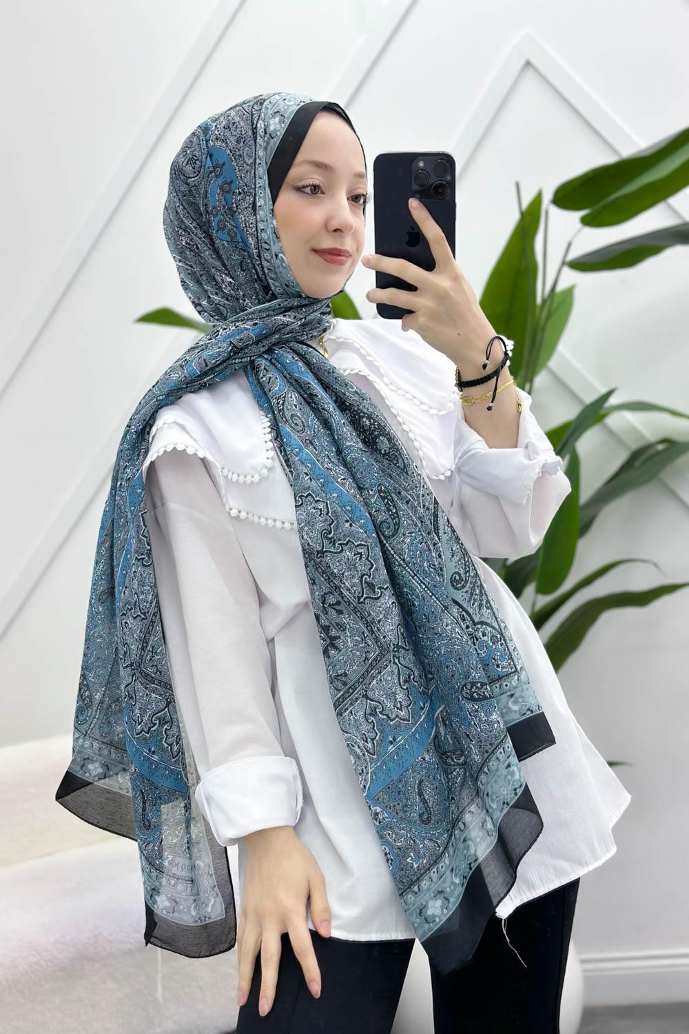 MİNİ DESENLİ PAMUK ŞAL