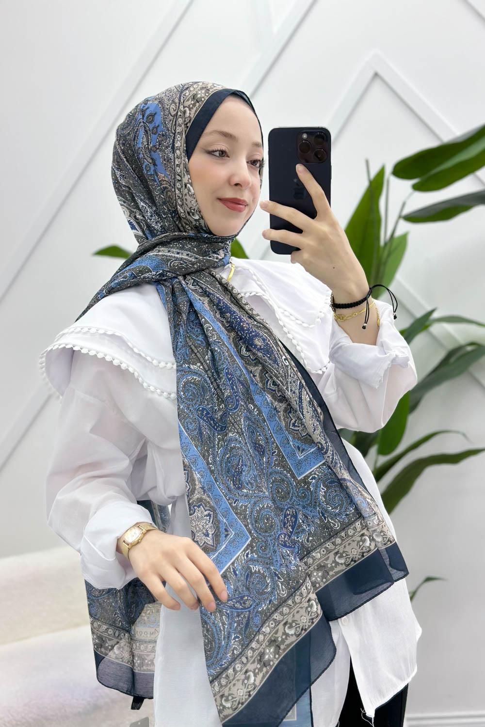 MİNİ DESENLİ PAMUK ŞAL