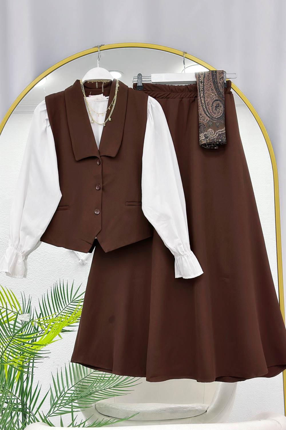 YELEKLİ ETEK KADIN TAKIM