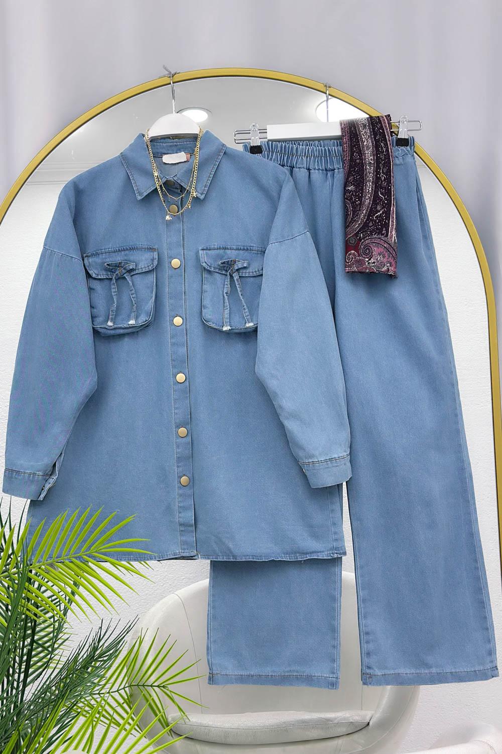 CEP FİYONK YIKAMALI  KOT TAKIM