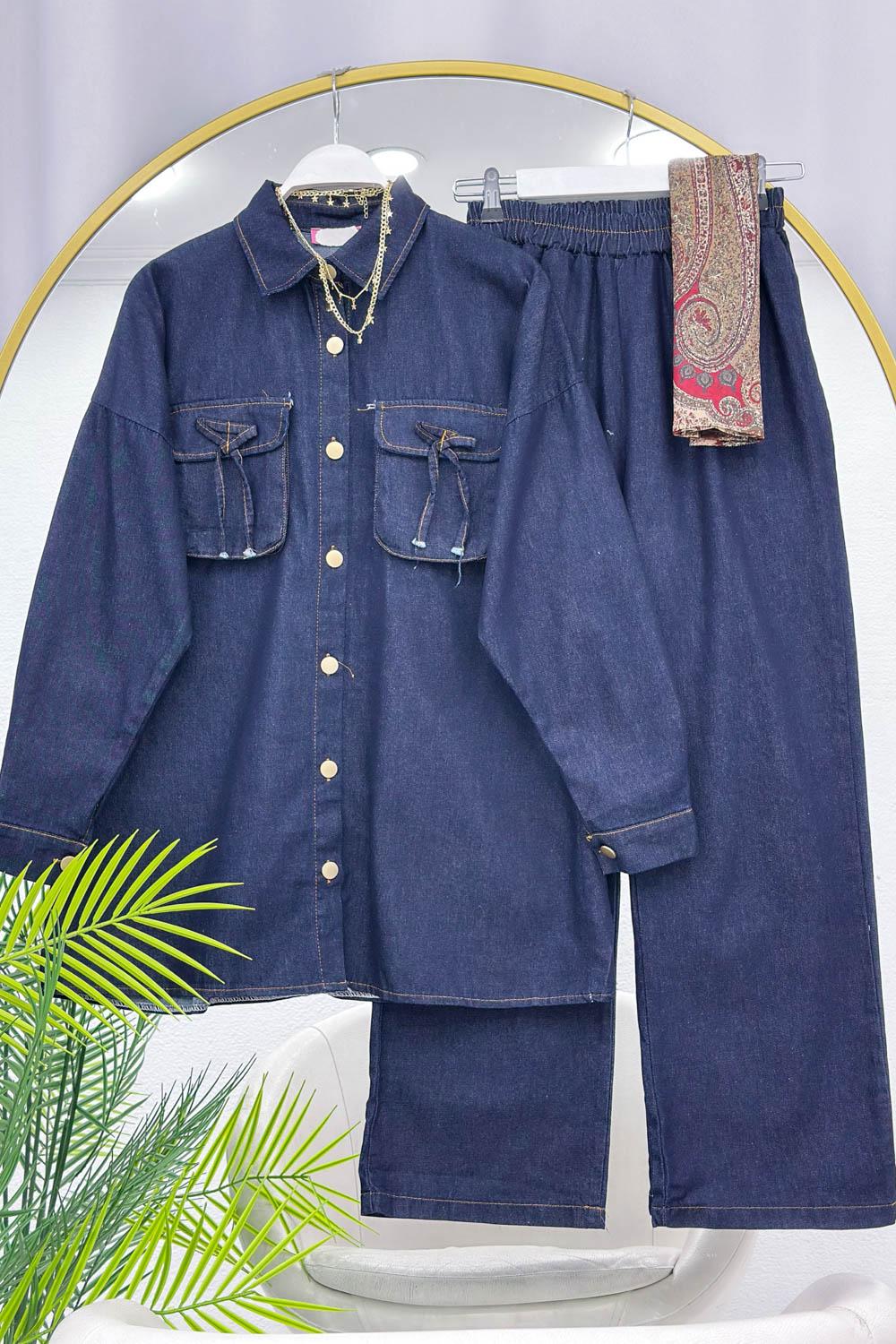 CEP FİYONK YIKAMALI  KOT TAKIM