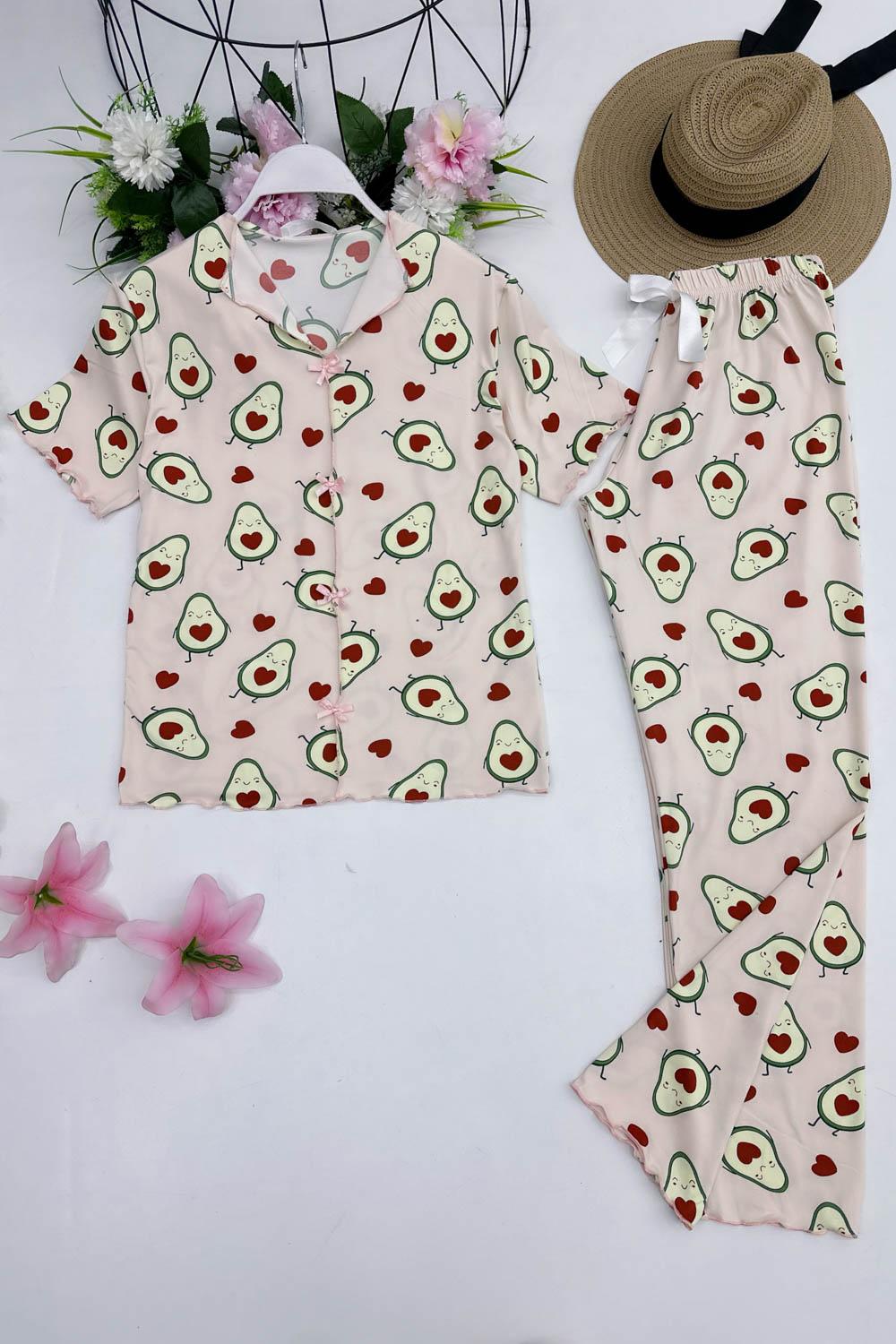 FİYONK DETAYLI KADIN PİJAMA TAKIMI