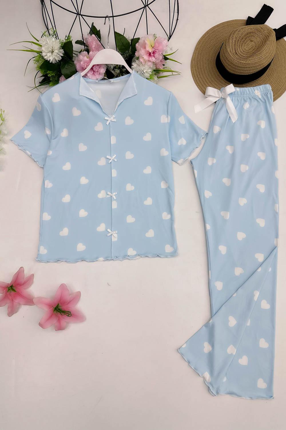 FİYONK DETAYLI KADIN PİJAMA TAKIMI