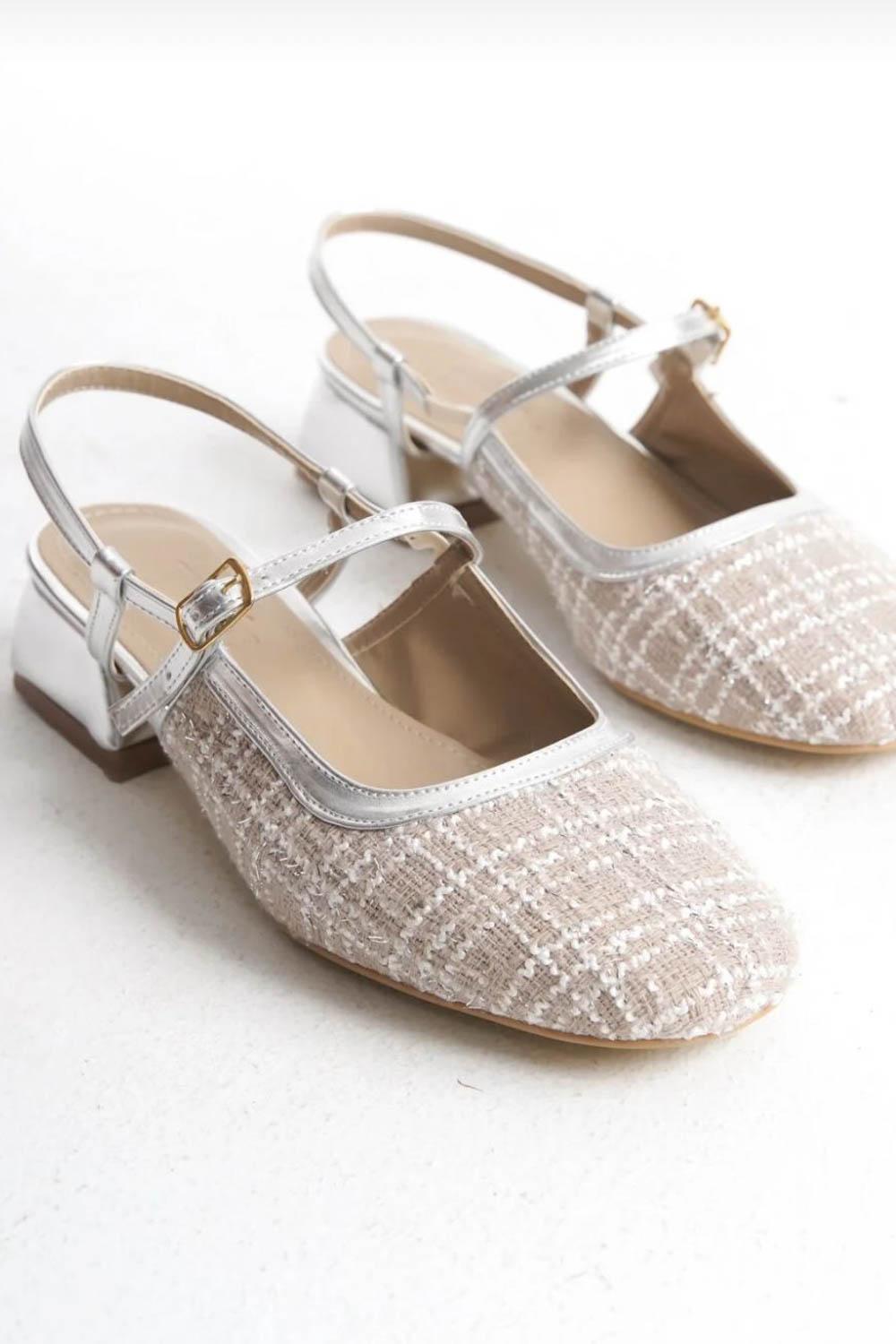 TÜVİT KUMAŞ KÜT BURUN KADIN AYAKKABI