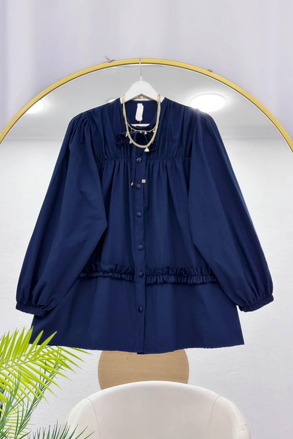 BÜZGÜ VE FIRFIR DETAYLI GÖMLEK