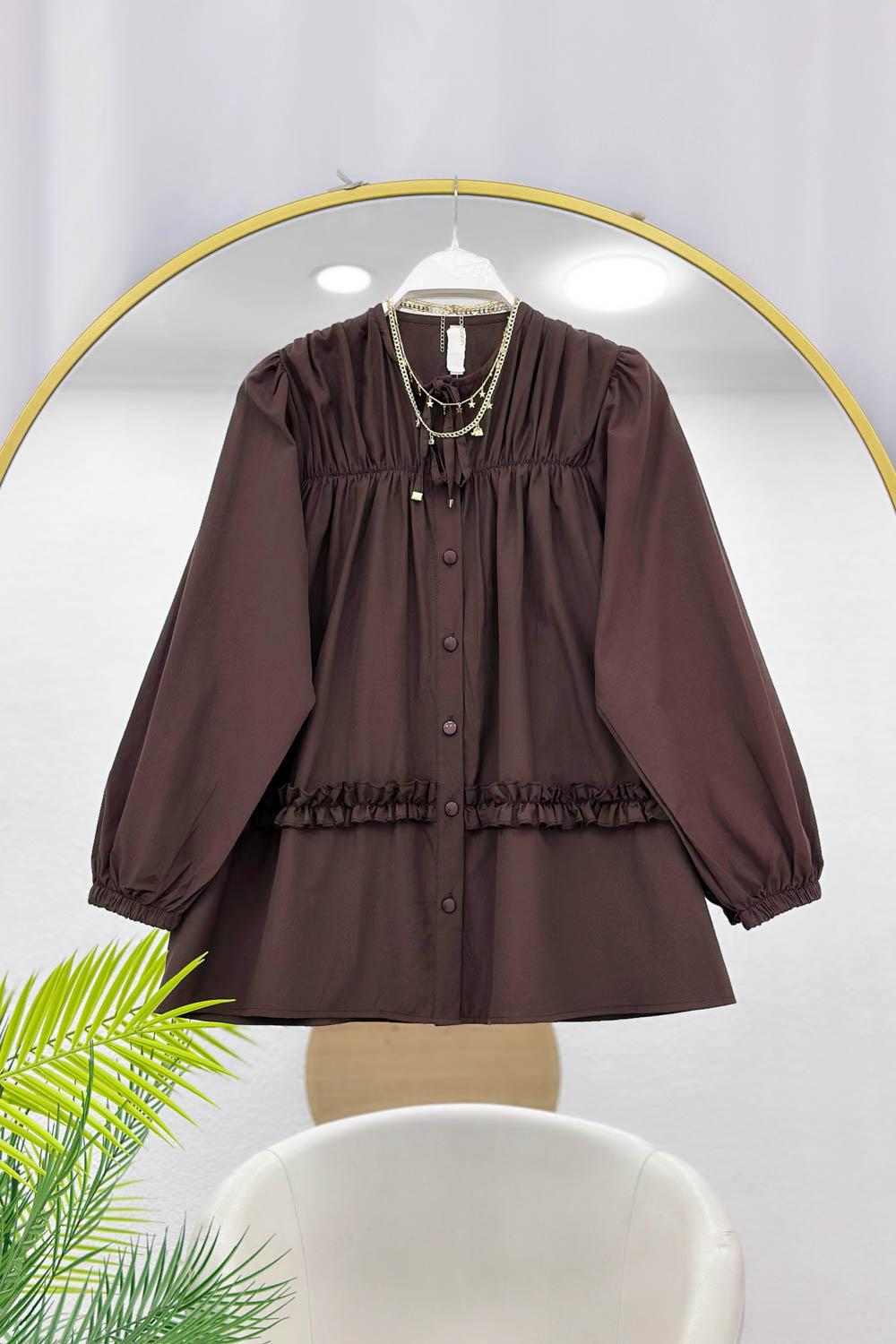 BÜZGÜ VE FIRFIR DETAYLI GÖMLEK