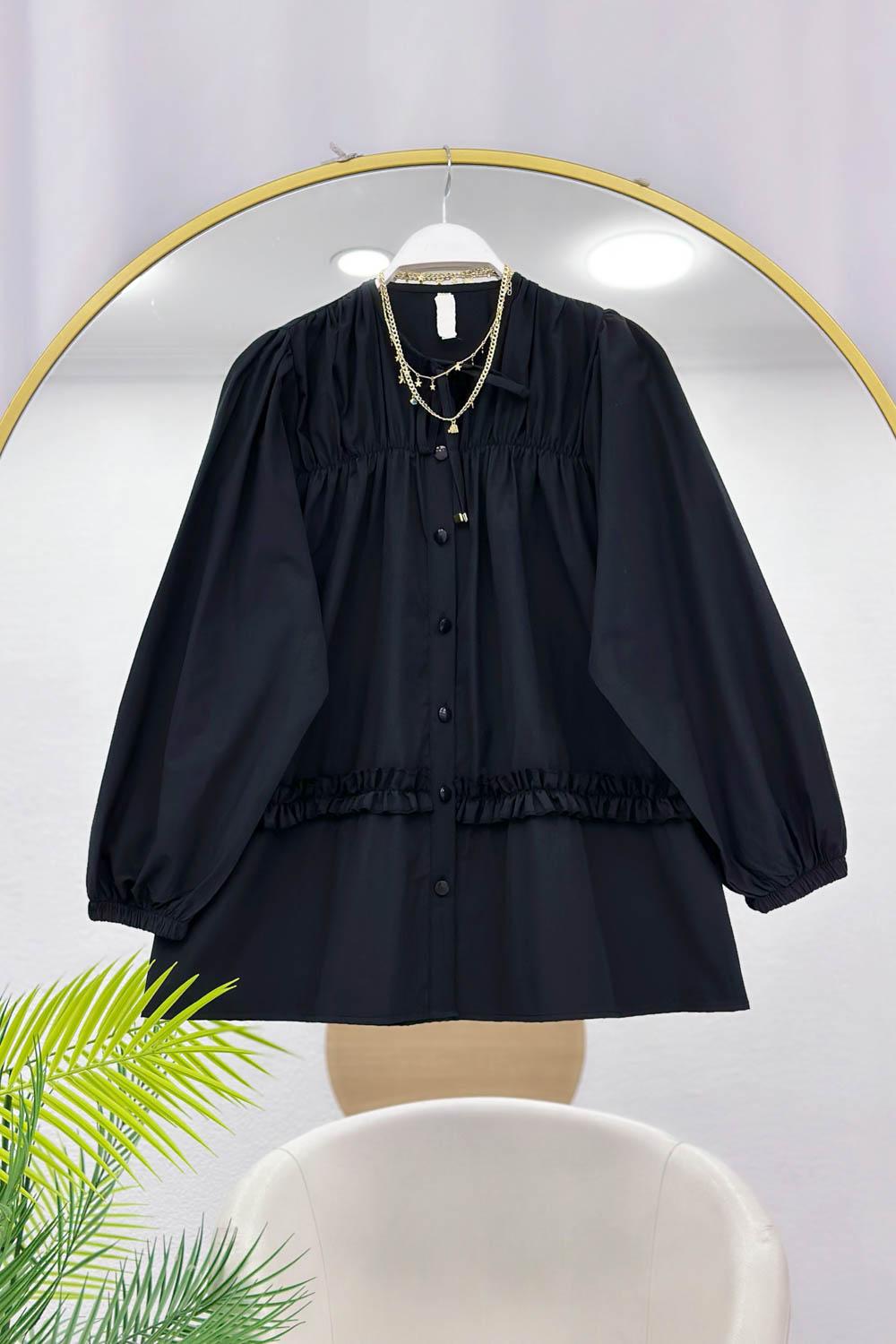 BÜZGÜ VE FIRFIR DETAYLI GÖMLEK