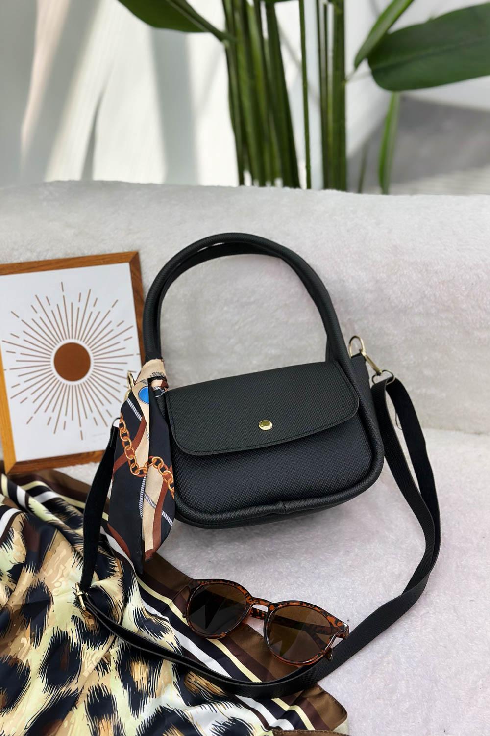 FULARLI MİNİ BOY KADIN ÇANTASI