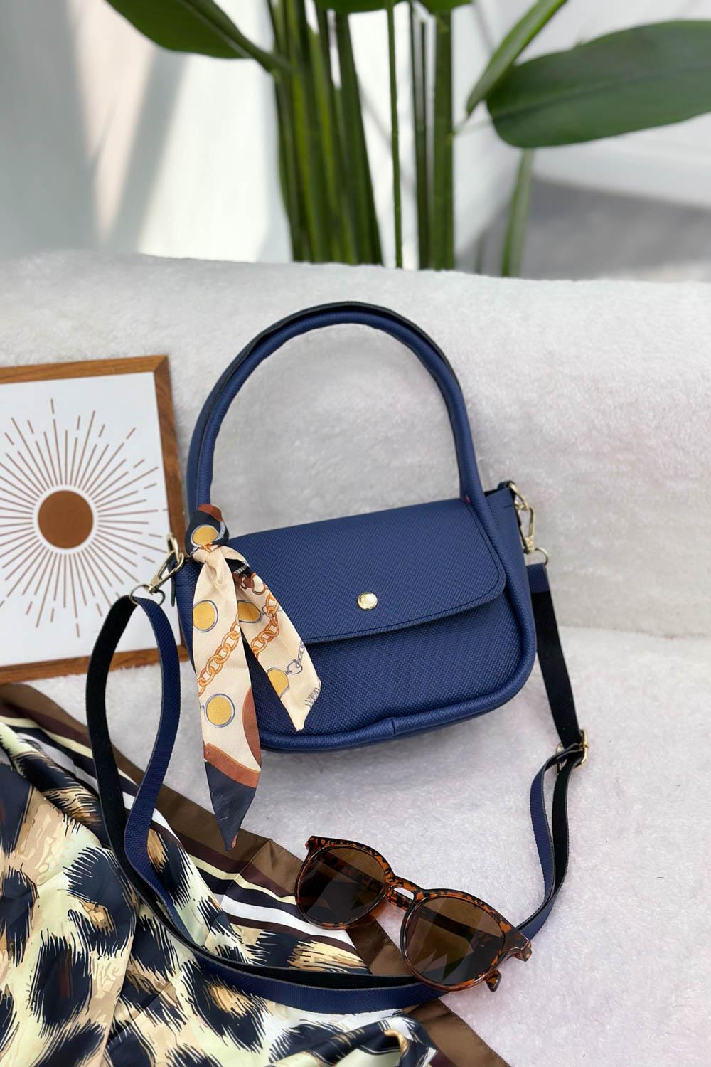 FULARLI MİNİ BOY KADIN ÇANTASI