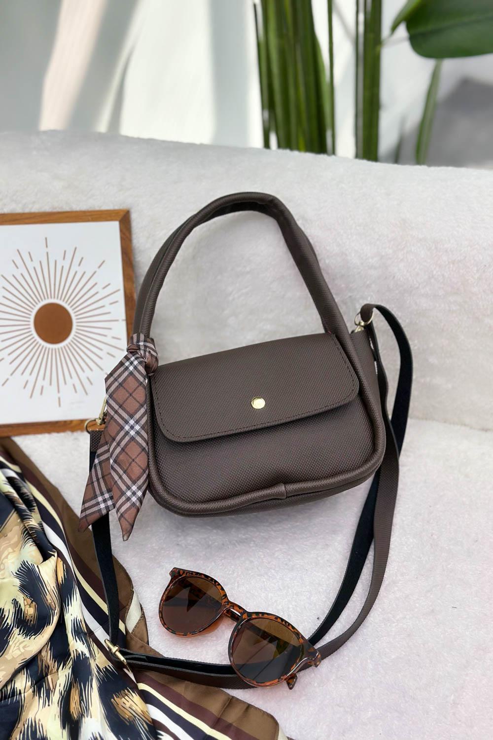 FULARLI MİNİ BOY KADIN ÇANTASI