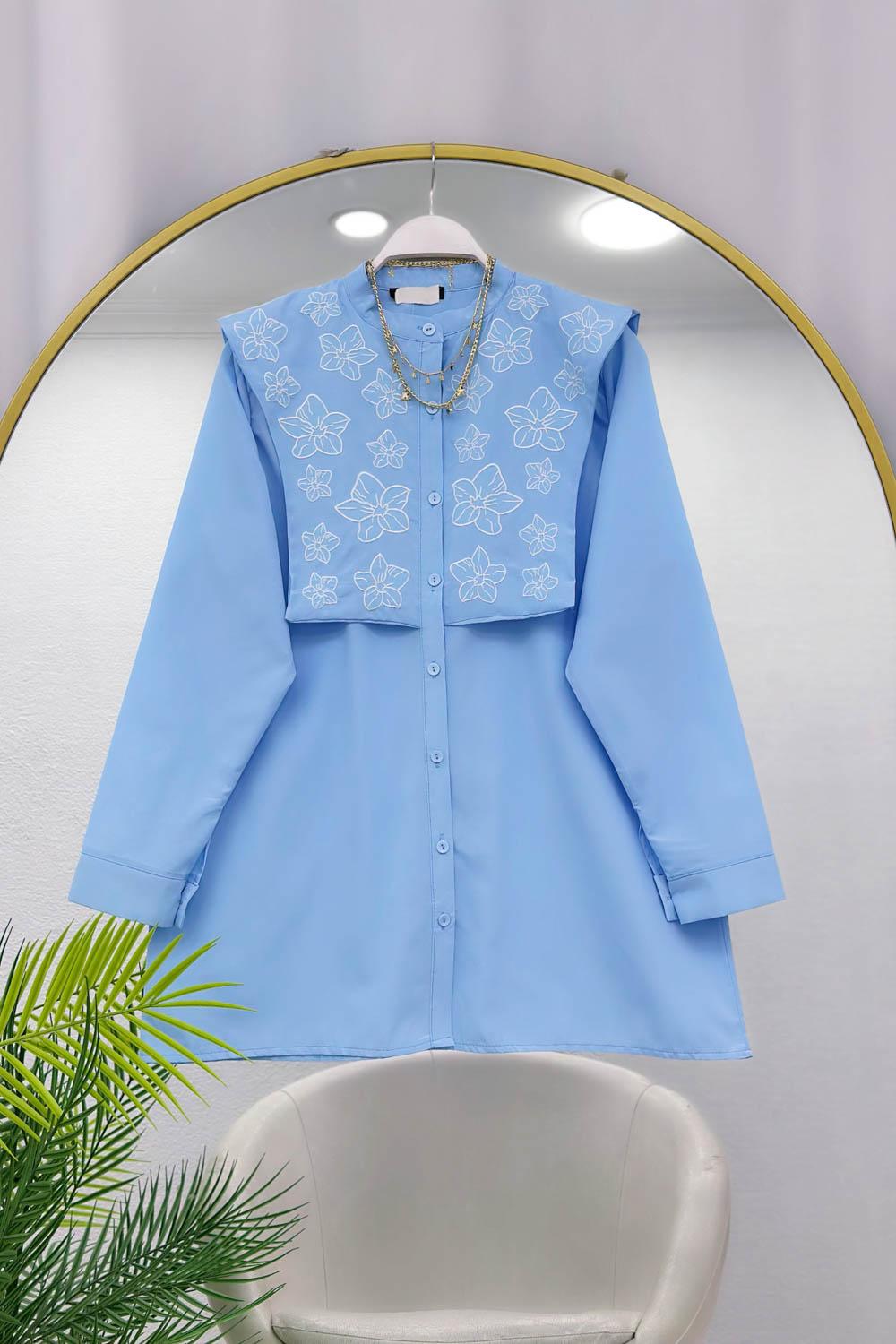 NERGİZ NAKIŞLI YAKALI GÖMLEK