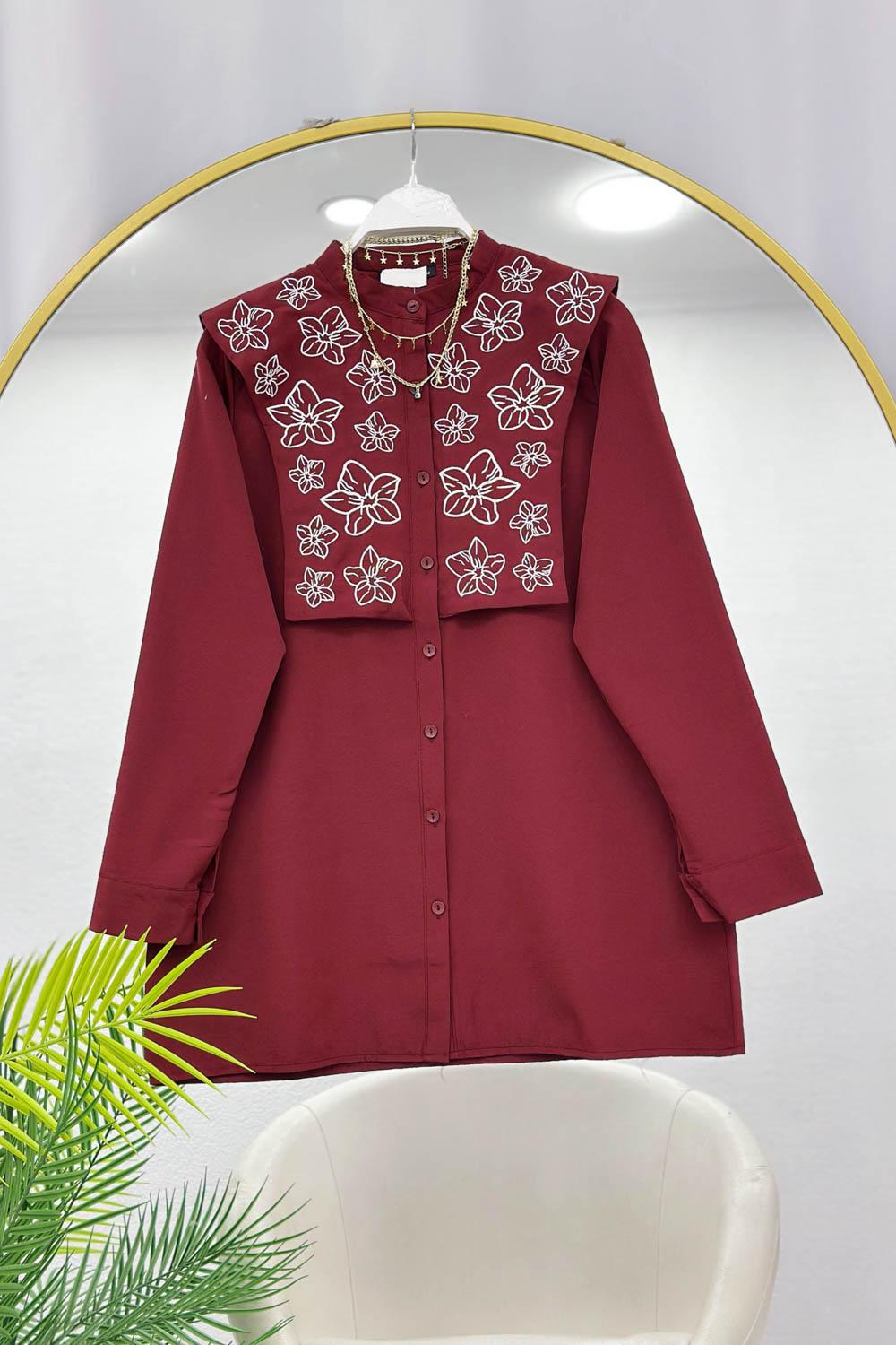 NERGİZ NAKIŞLI YAKALI GÖMLEK