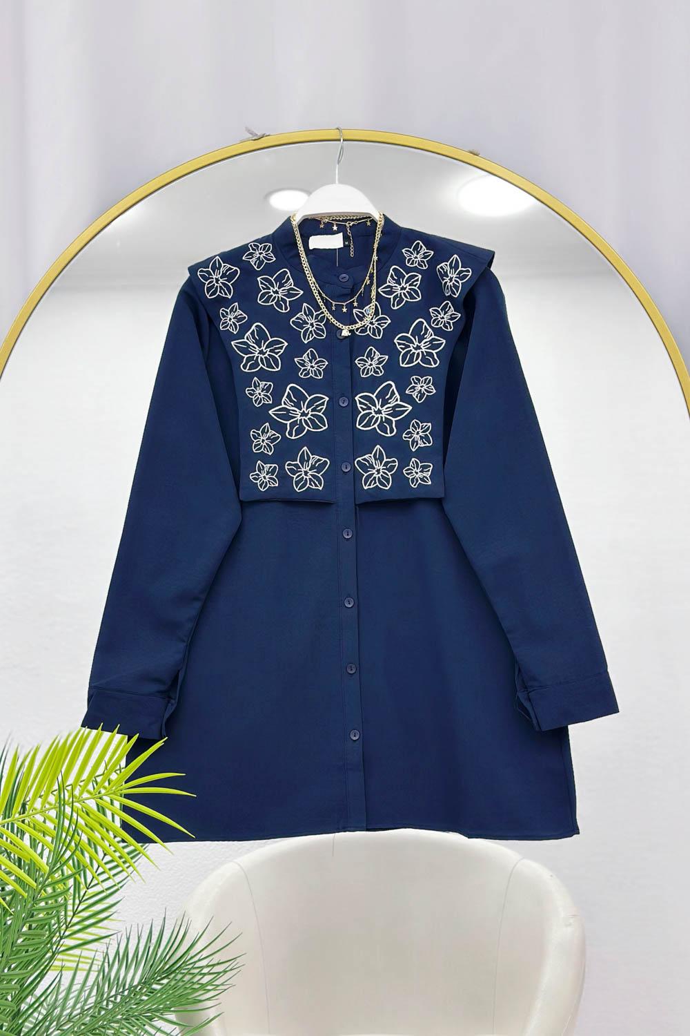 NERGİZ NAKIŞLI YAKALI GÖMLEK