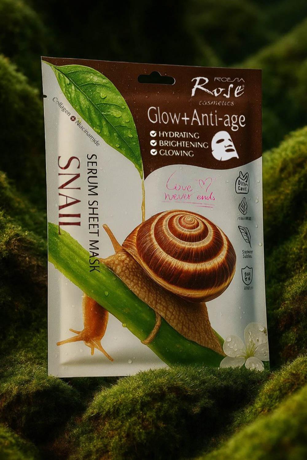 ROSE SALYANGOZ ÖZLÜ TEKLİ YÜZ MASKESİ