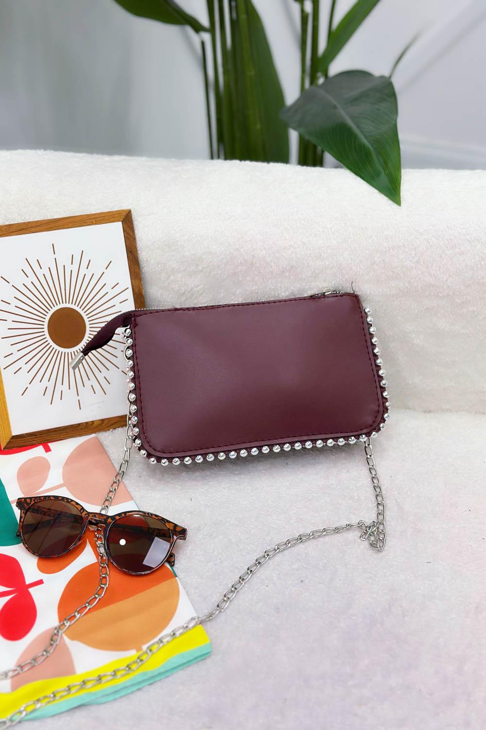 METAL BONCUKLU UZUN ASKILI KADIN ÇANTASI