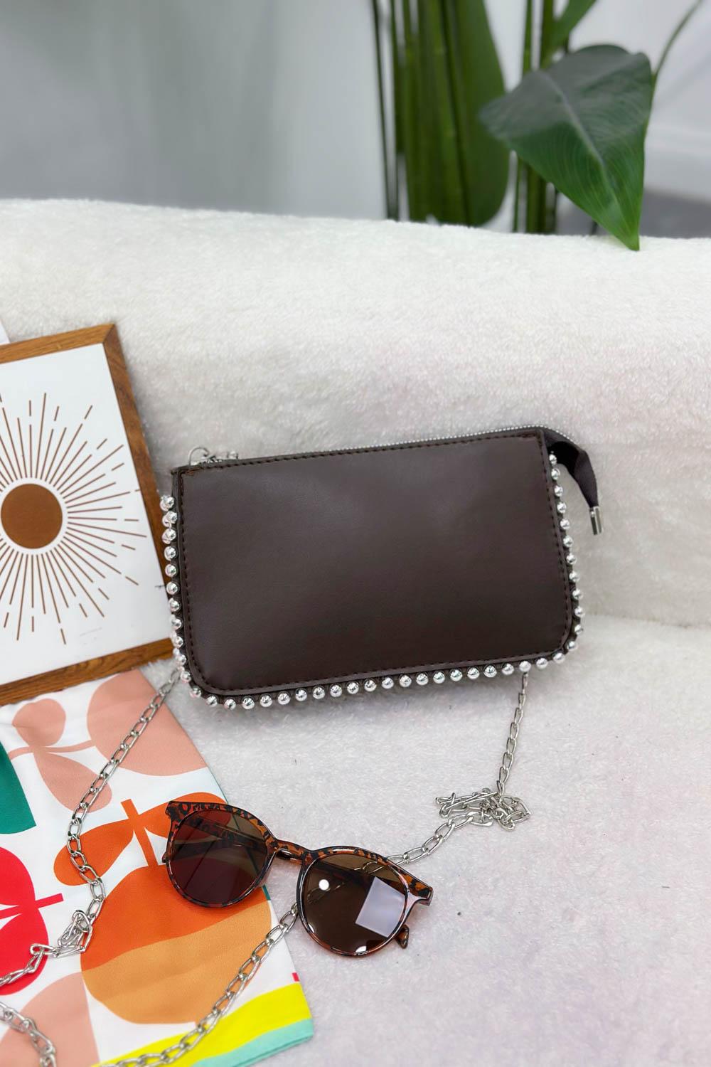 METAL BONCUKLU UZUN ASKILI KADIN ÇANTASI