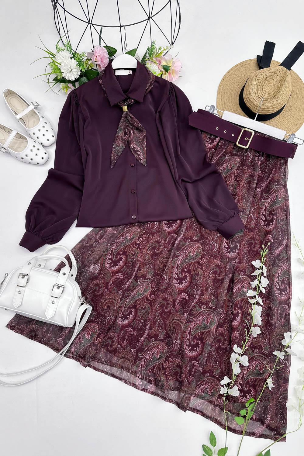 MAYA  FULARLI GÖMLEK ETEK TAKIM